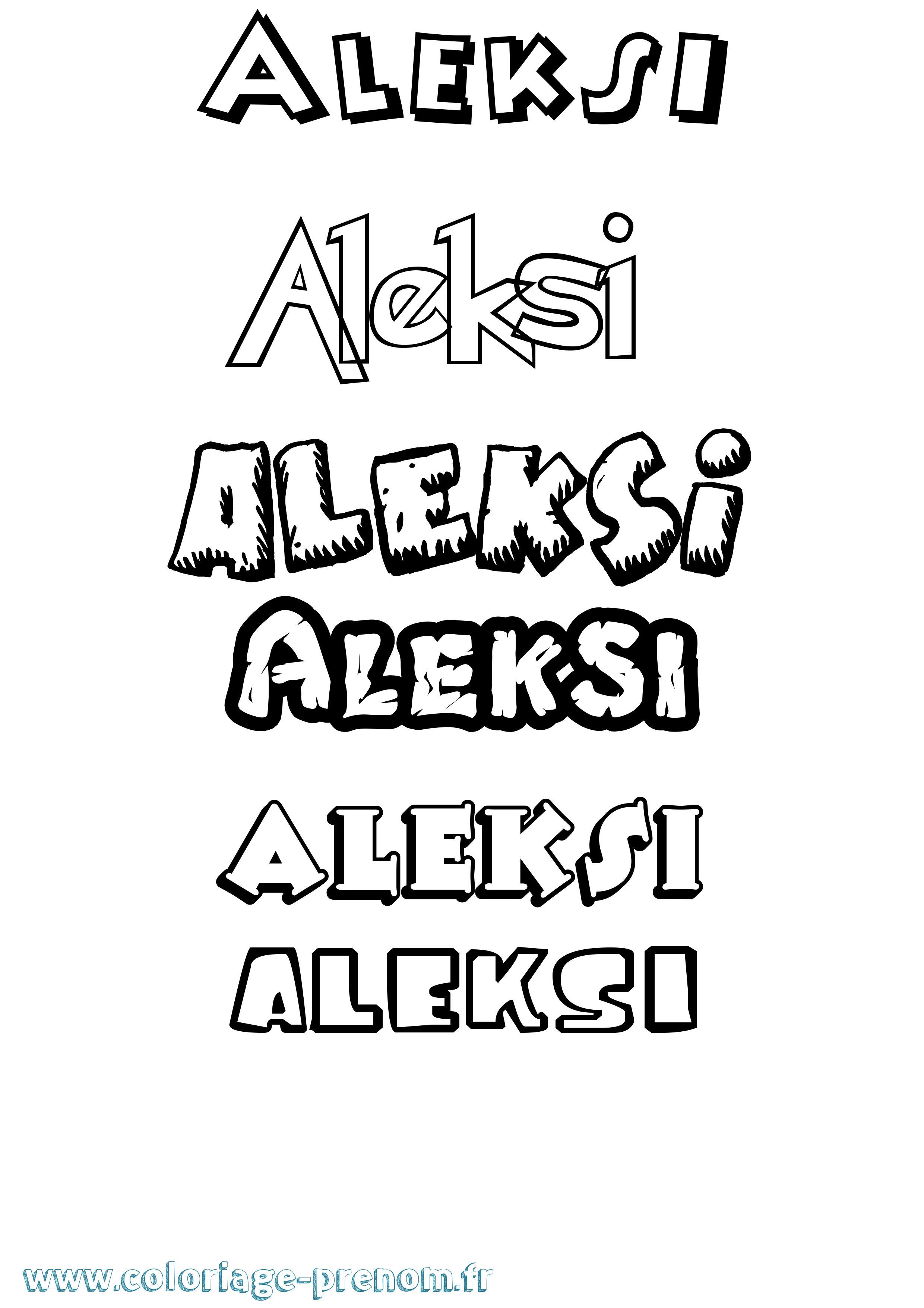 Coloriage Aleksi Dessin Animé Coloriage prénom Aleksi Dessin Animé