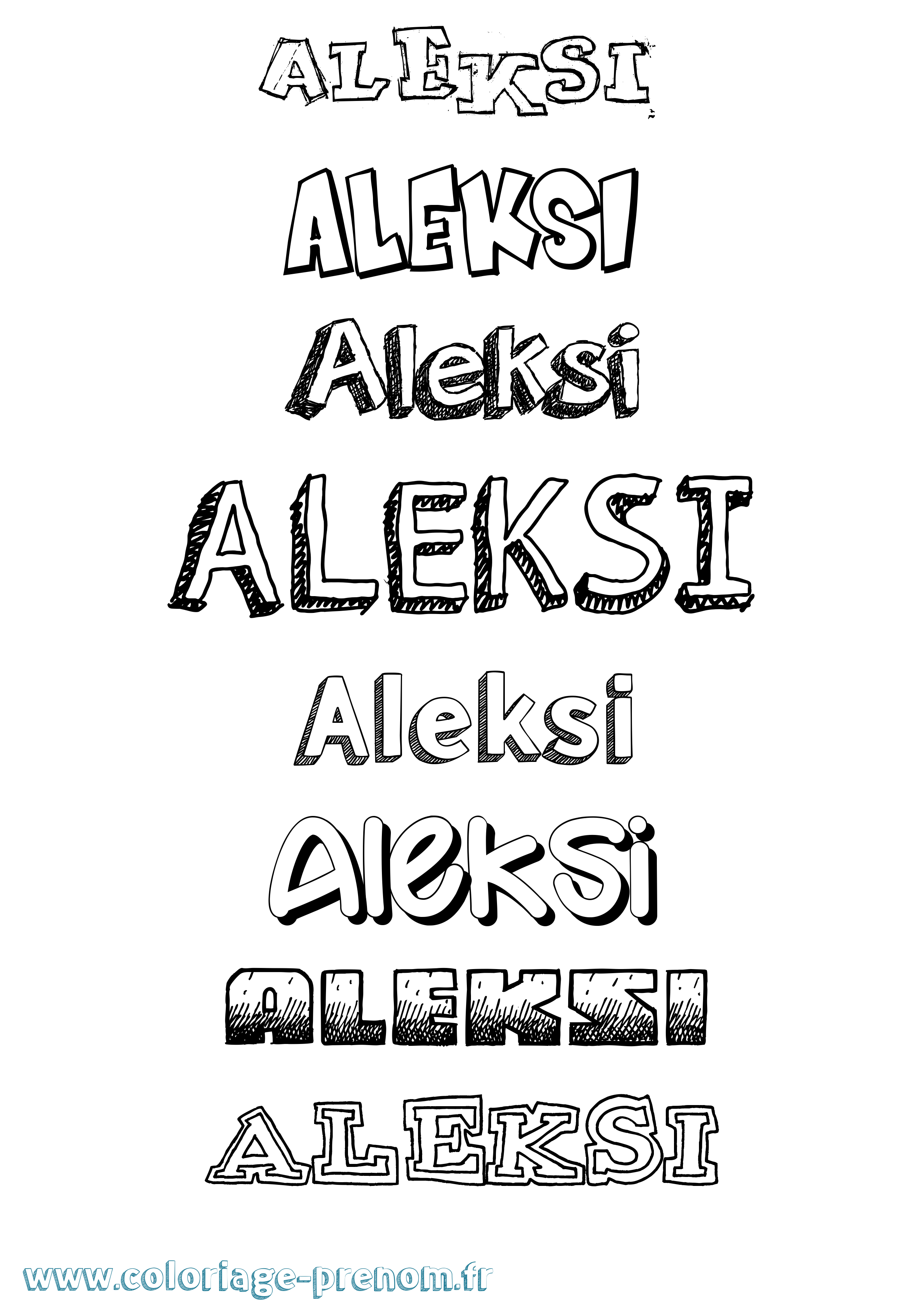 Coloriage Aleksi Dessiné Coloriage prénom Aleksi Dessiné