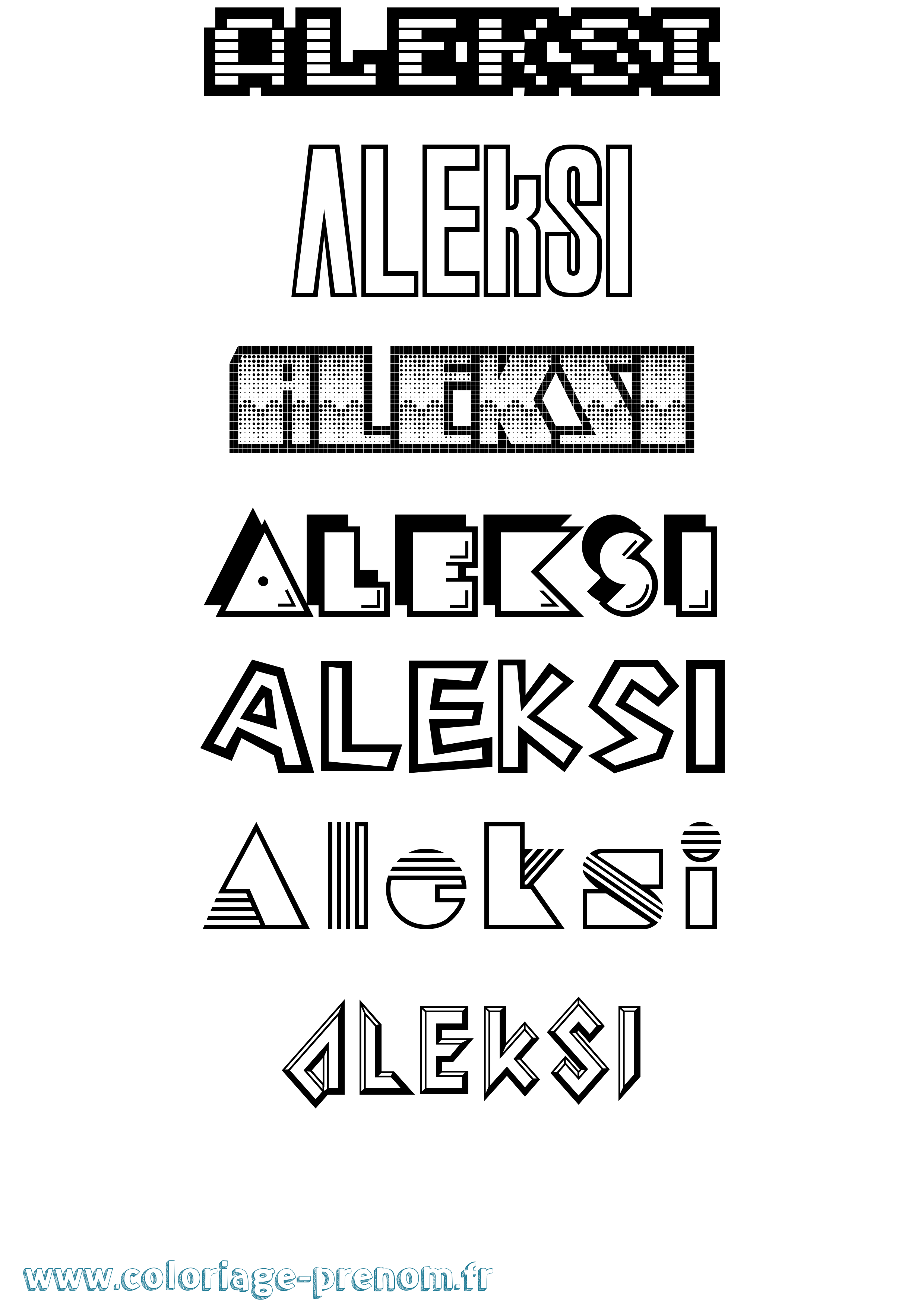 Coloriage Aleksi Jeux Vidéos Coloriage prénom Aleksi Jeux Vidéos