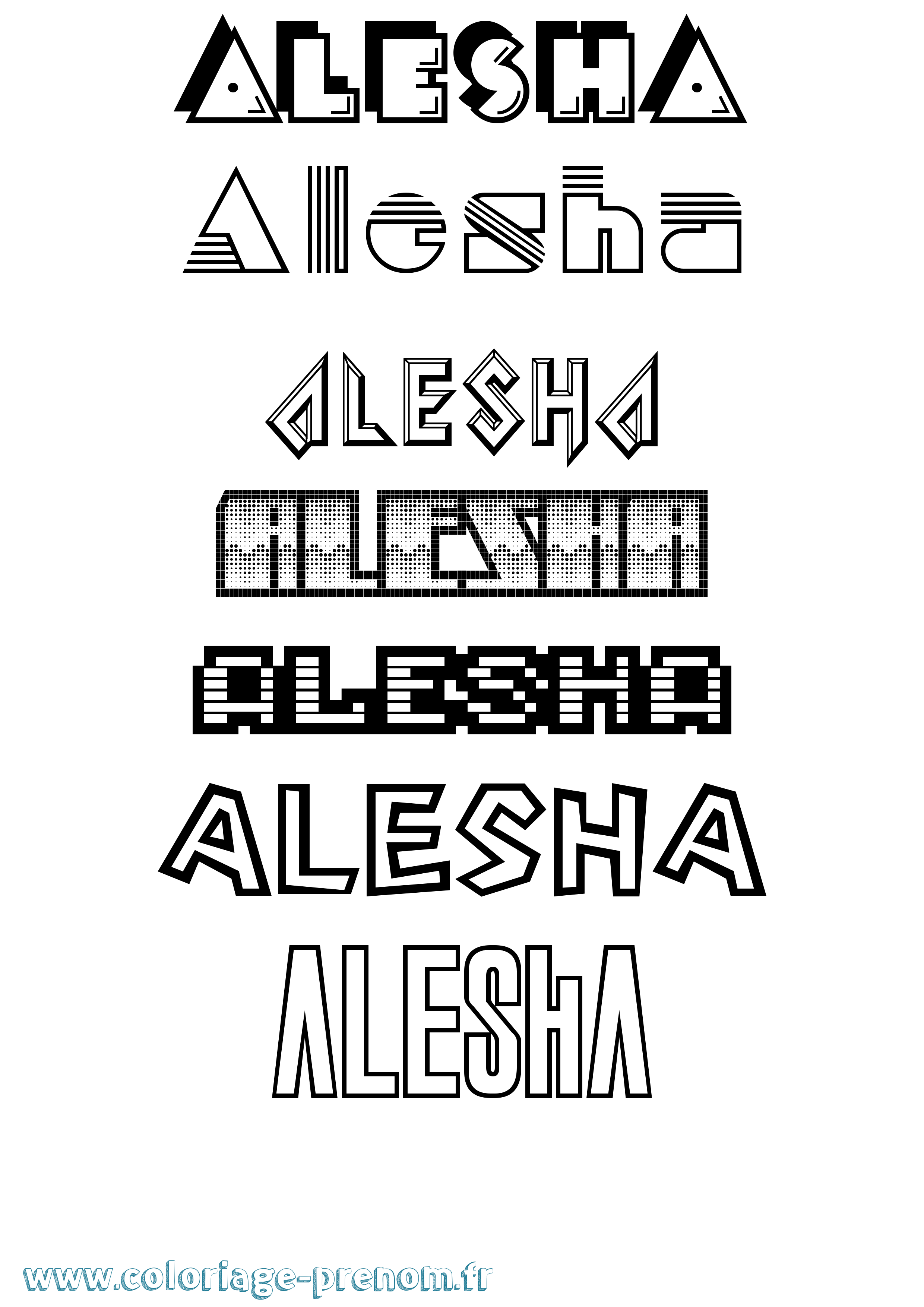 Coloriage Alesha Jeux Vidéos Coloriage prénom Alesha Jeux Vidéos