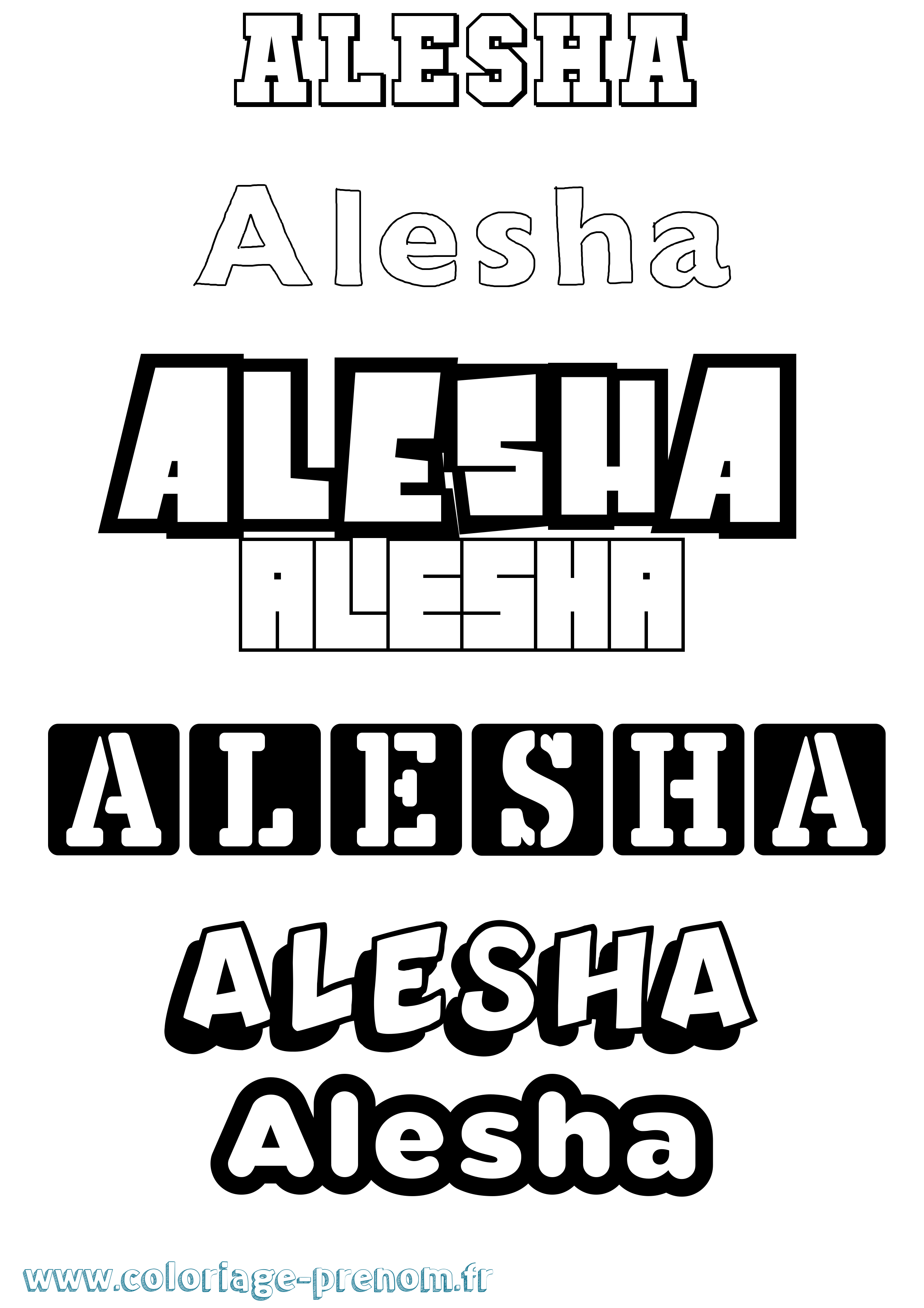 Coloriage Alesha Simple Coloriage prénom Alesha Simple