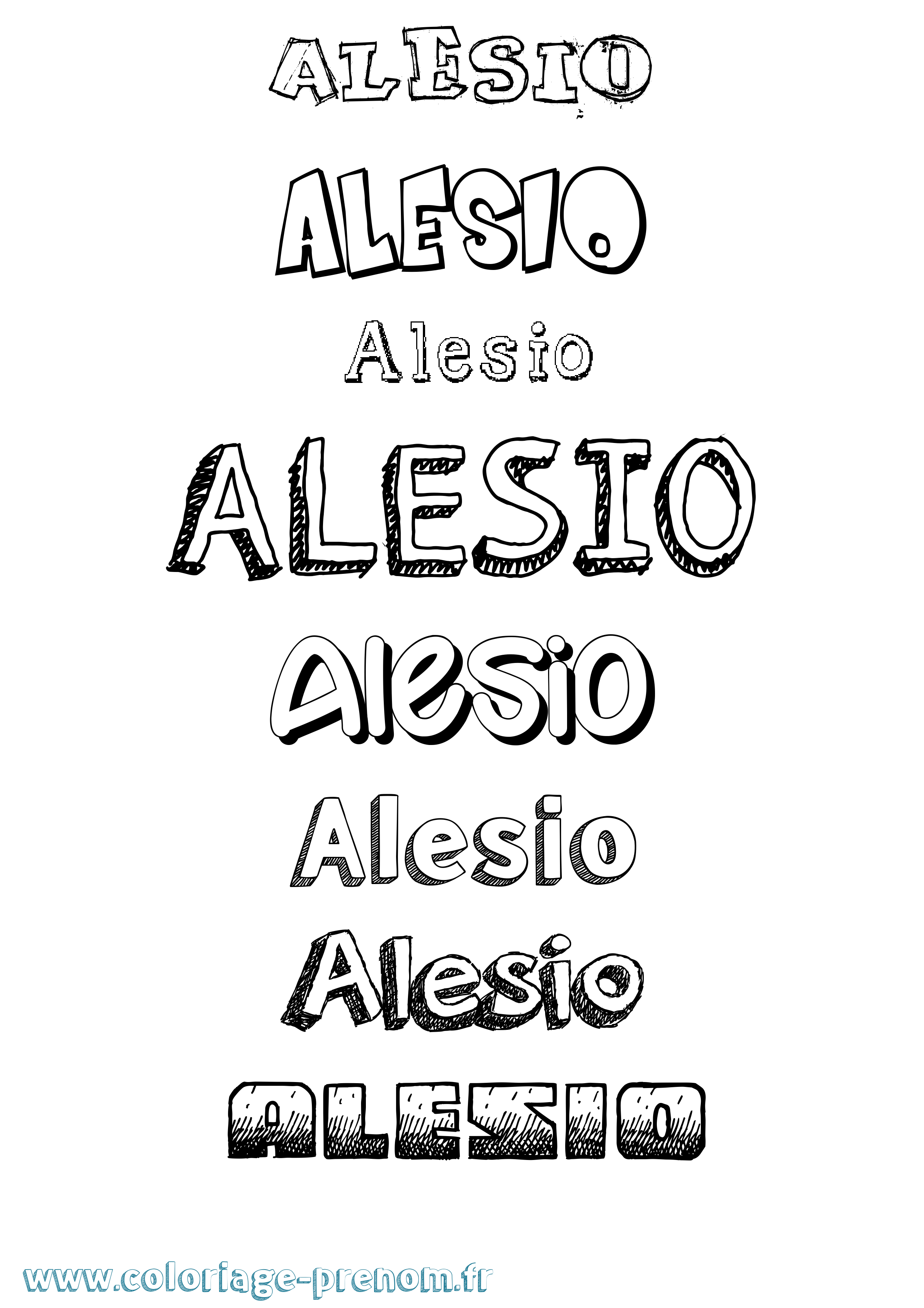 Coloriage Alesio Dessiné Coloriage prénom Alesio Dessiné