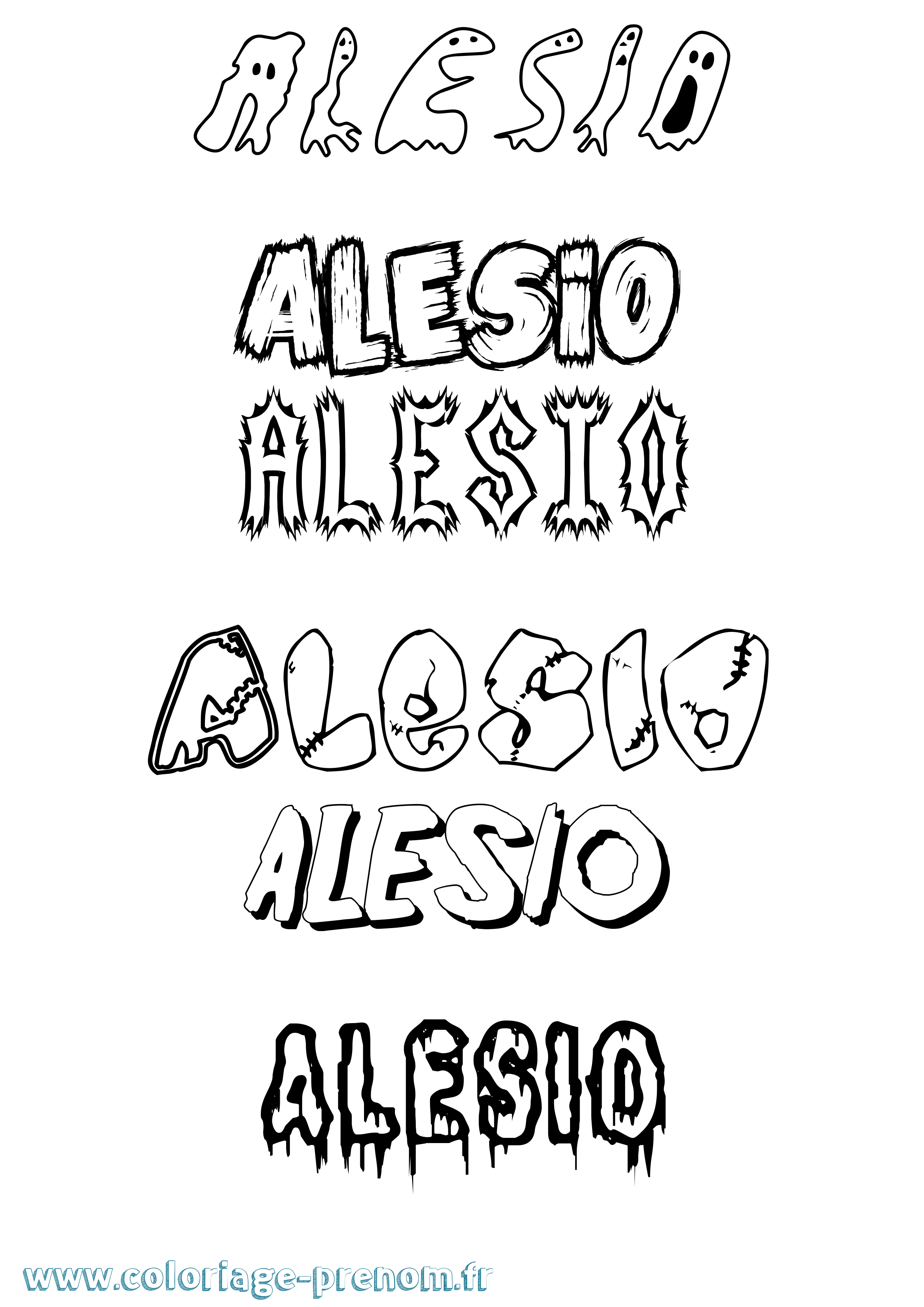 Coloriage Alesio Frisson Coloriage prénom Alesio Frisson