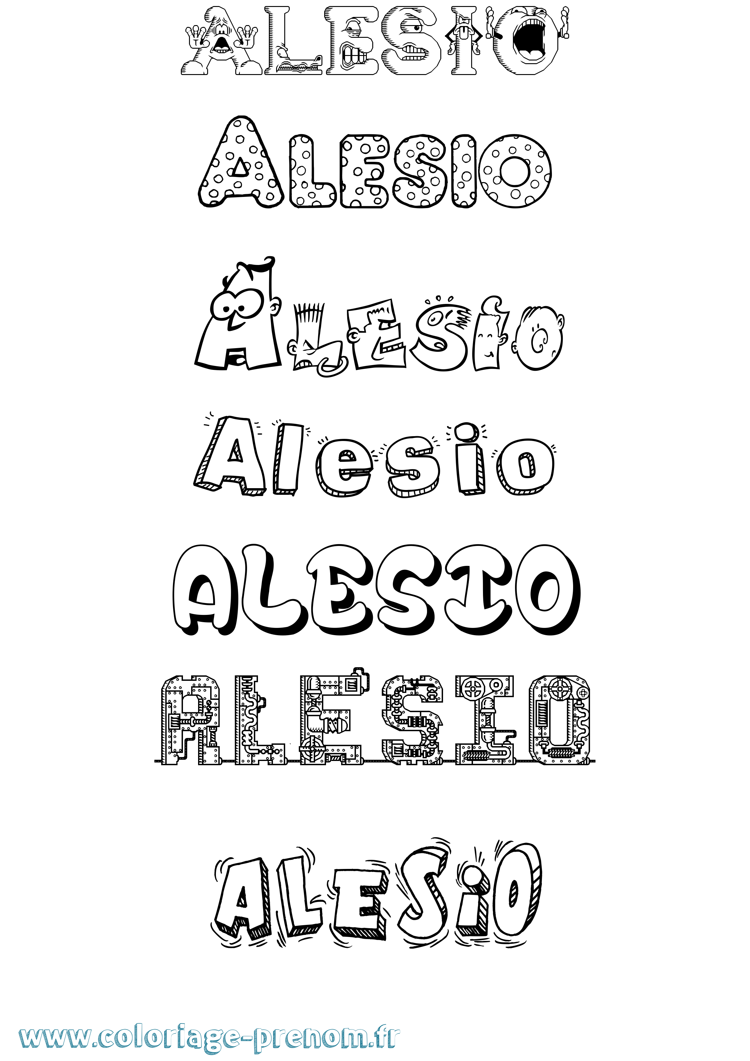 Coloriage Alesio Fun Coloriage prénom Alesio Fun