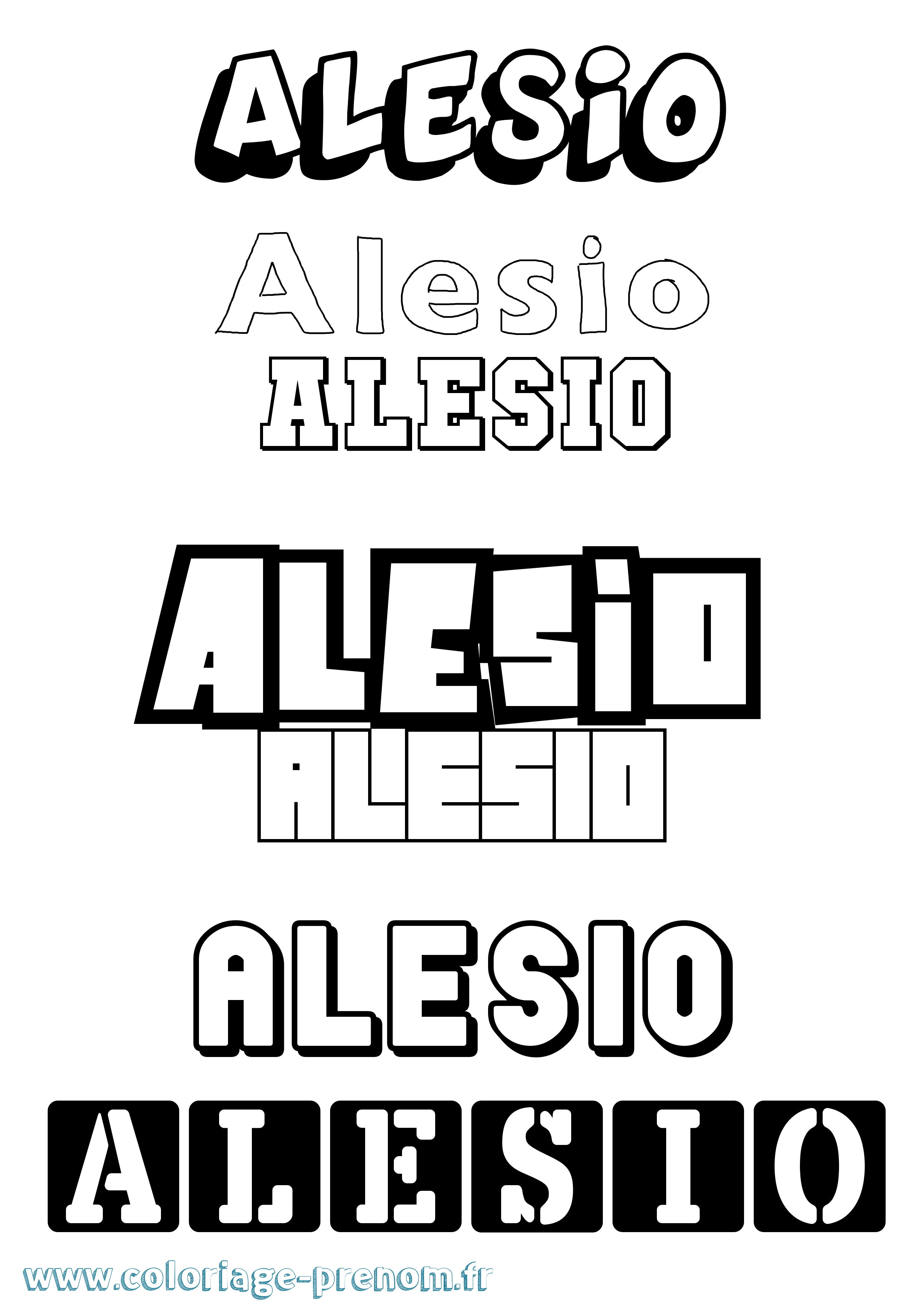 Coloriage Alesio Simple Coloriage prénom Alesio Simple