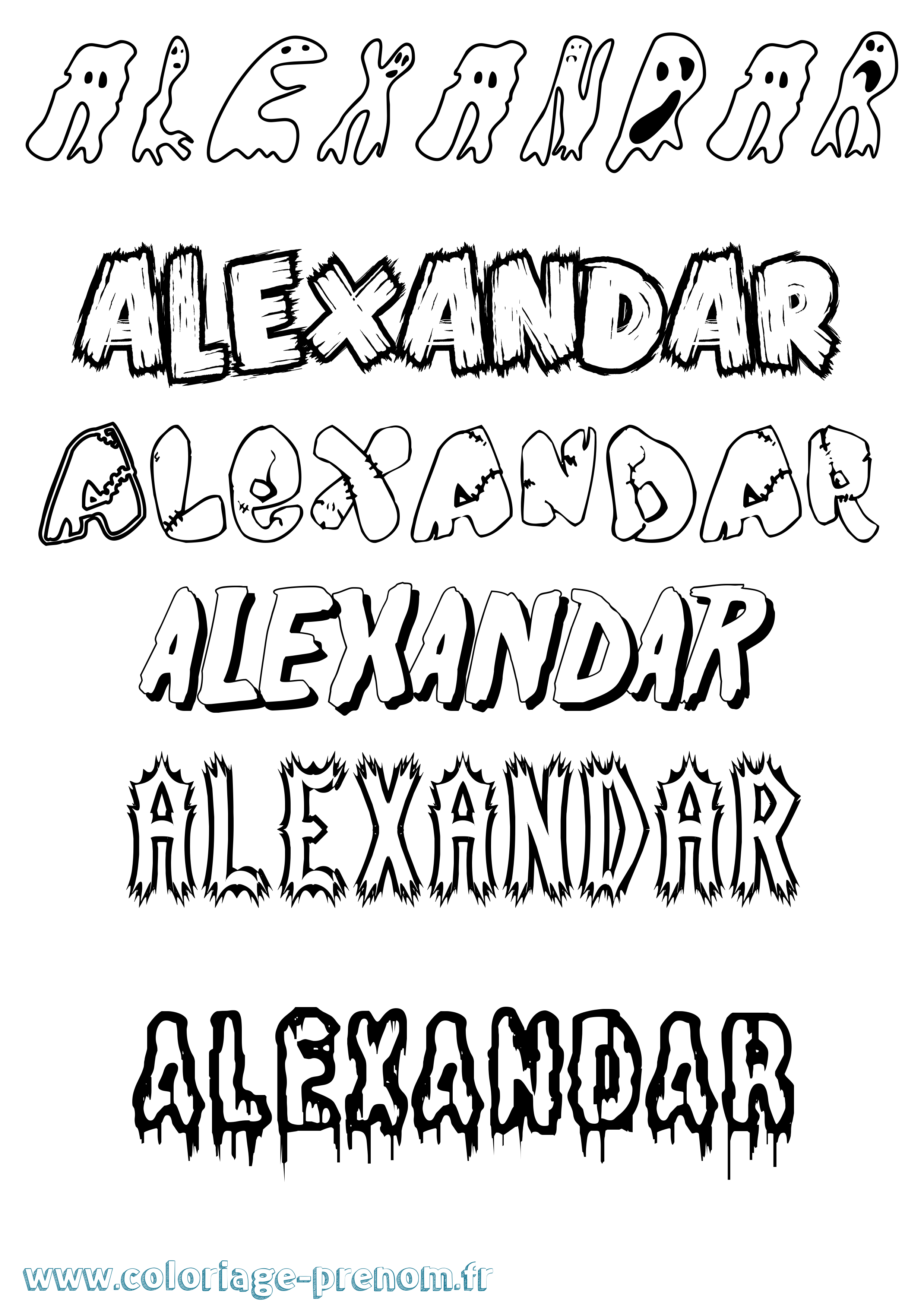 Coloriage Alexandar Frisson Coloriage prénom Alexandar Frisson