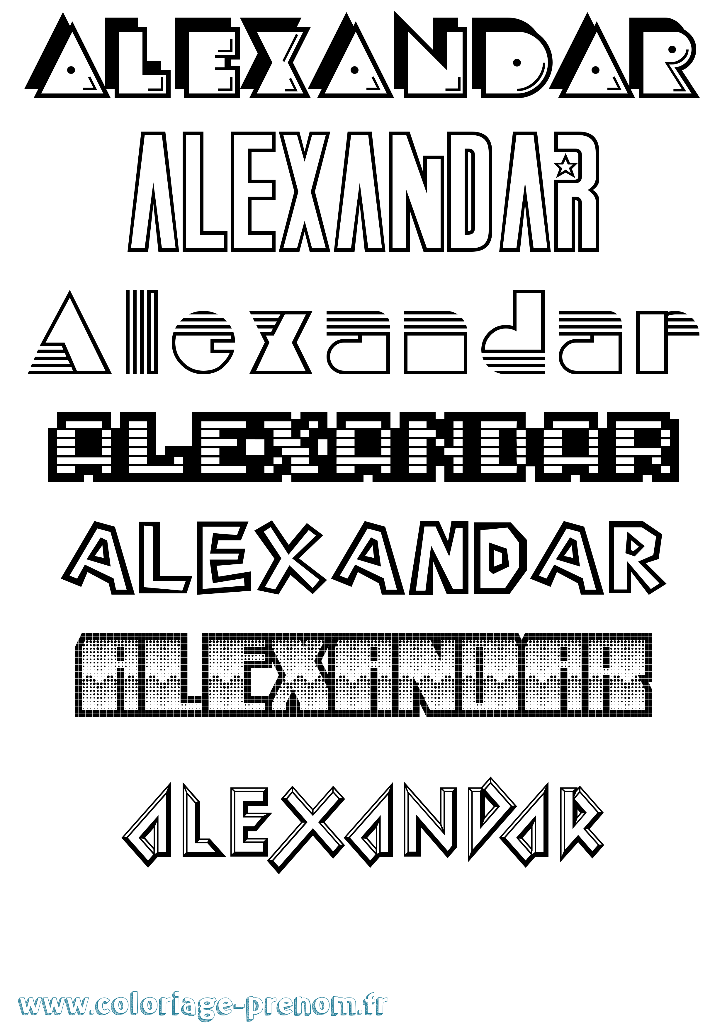 Coloriage Alexandar Jeux Vidéos Coloriage prénom Alexandar Jeux Vidéos