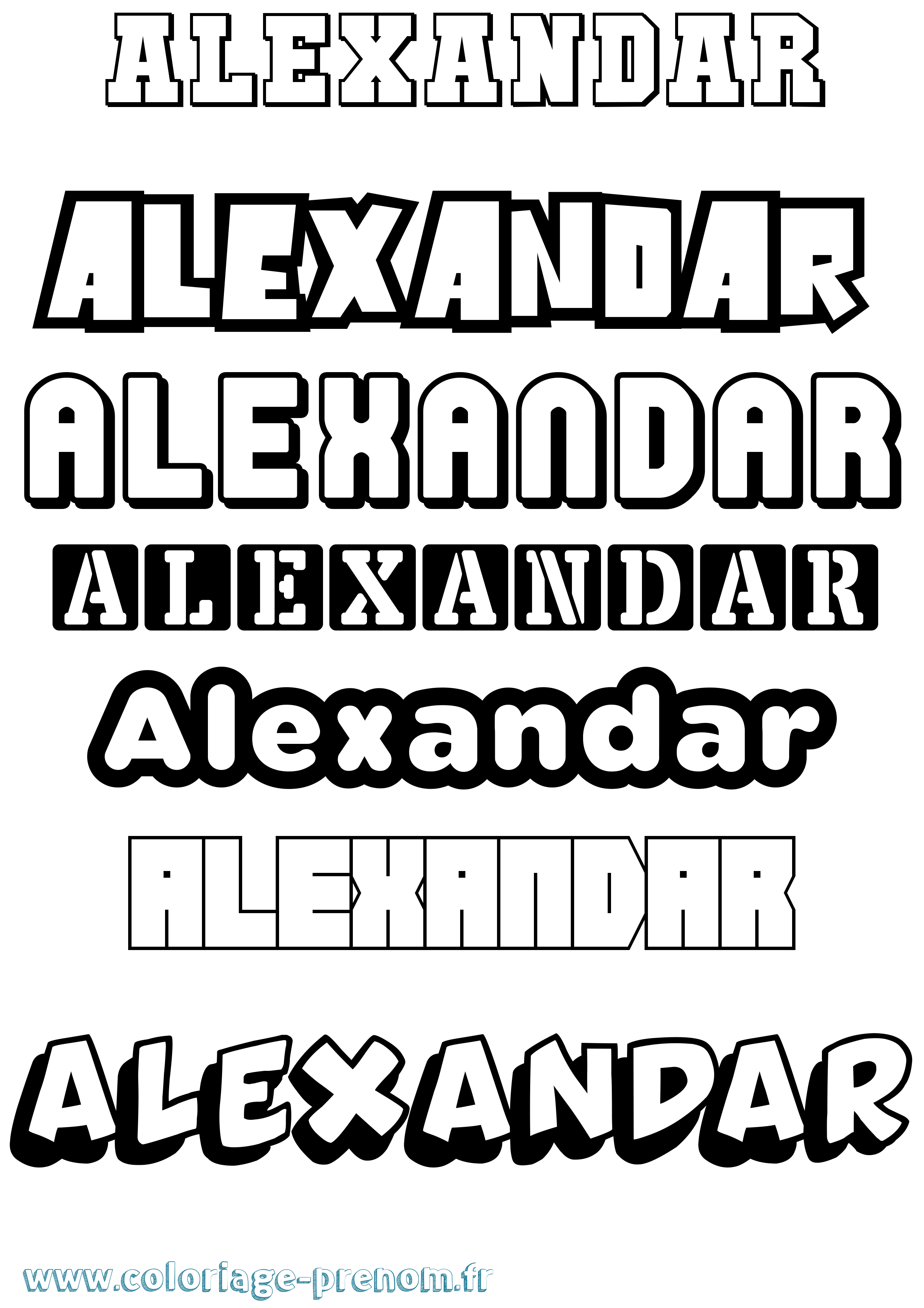Coloriage Alexandar Simple Coloriage prénom Alexandar Simple