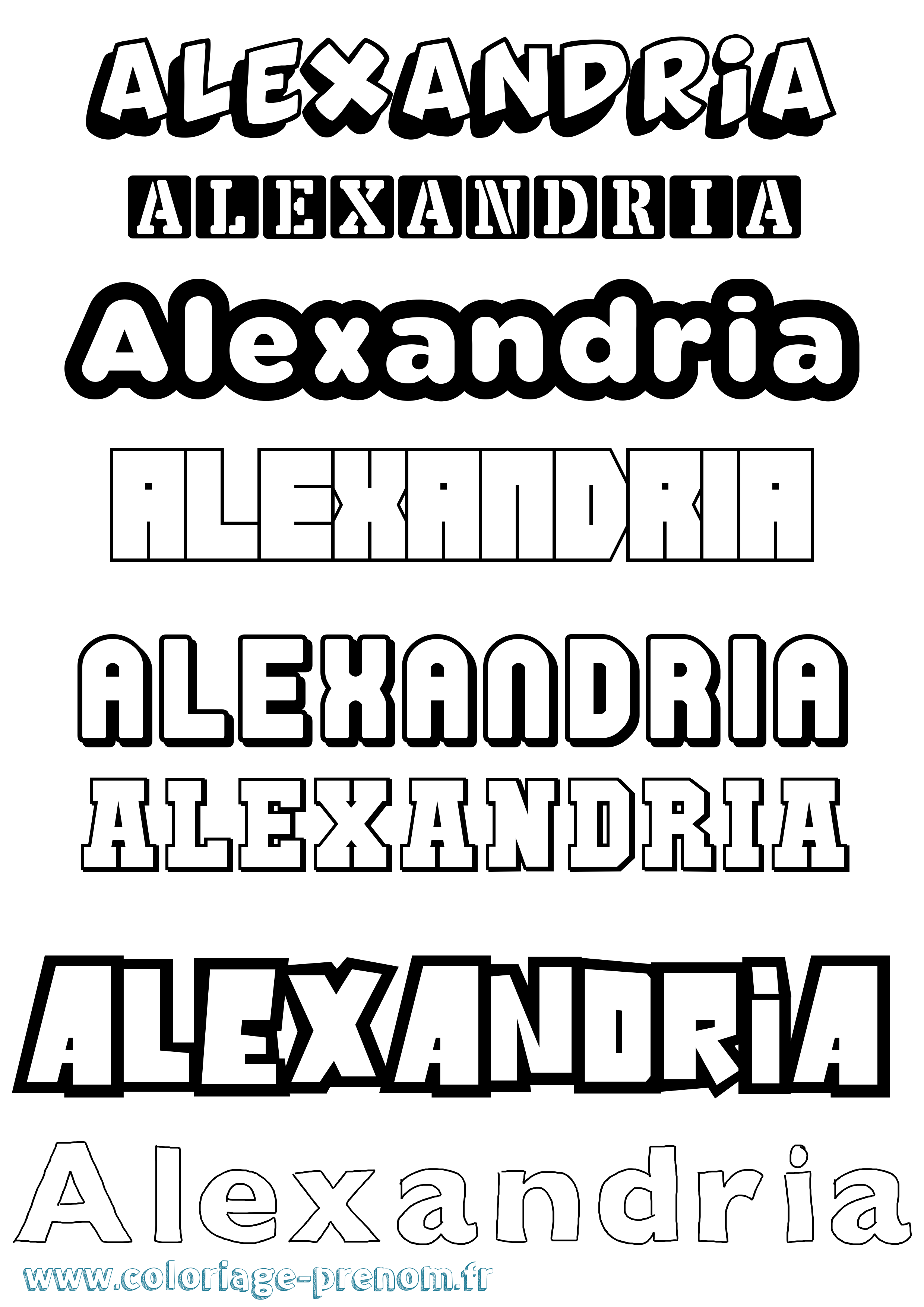 Coloriage Alexandria Simple Coloriage prénom Alexandria Simple