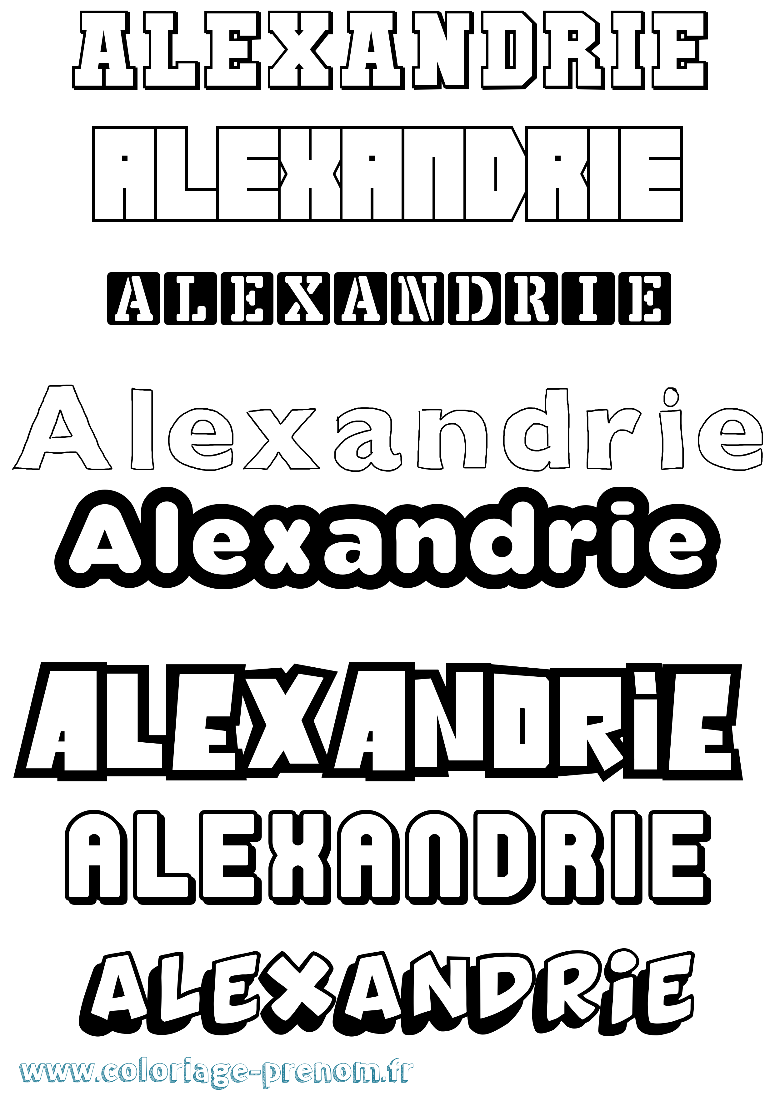 Coloriage Alexandrie Simple Coloriage prénom Alexandrie Simple