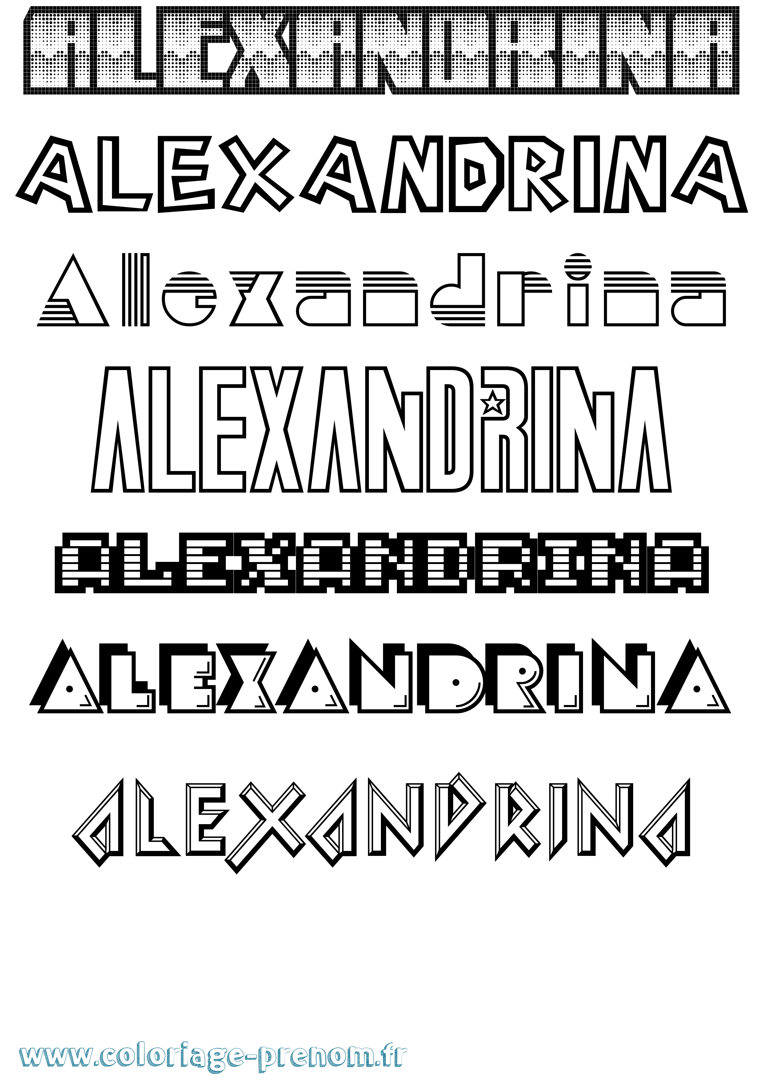 Coloriage Alexandrina Jeux Vidéos Coloriage prénom Alexandrina Jeux Vidéos