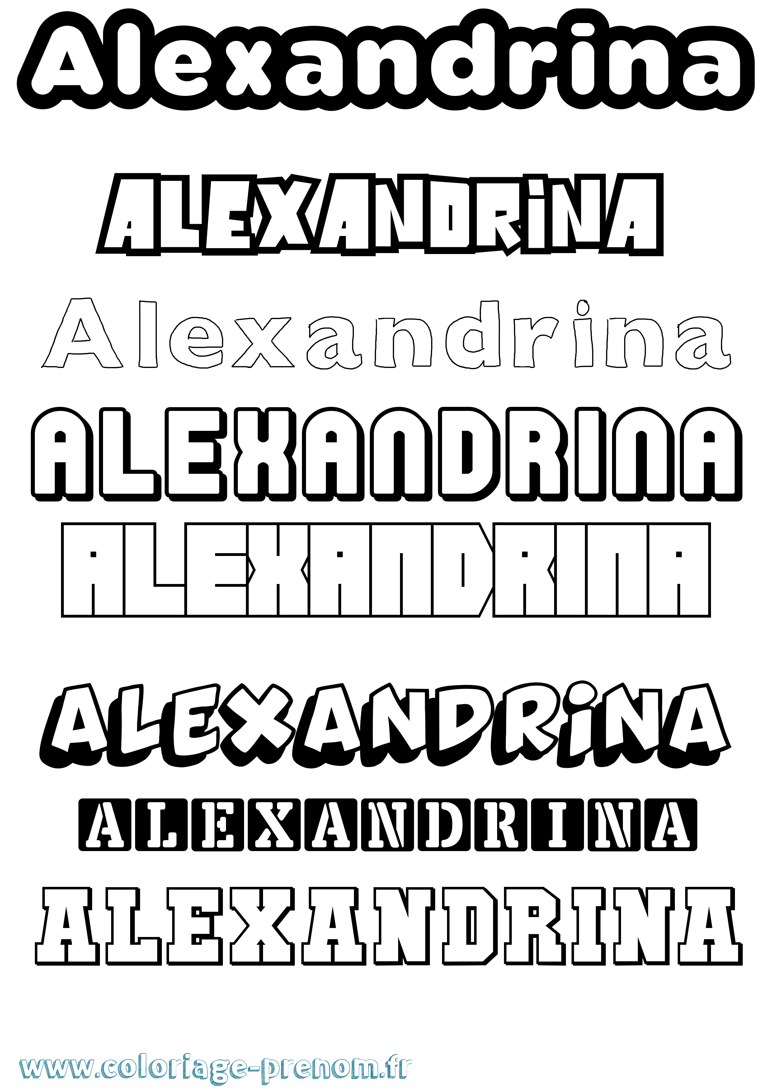 Coloriage Alexandrina Simple Coloriage prénom Alexandrina Simple