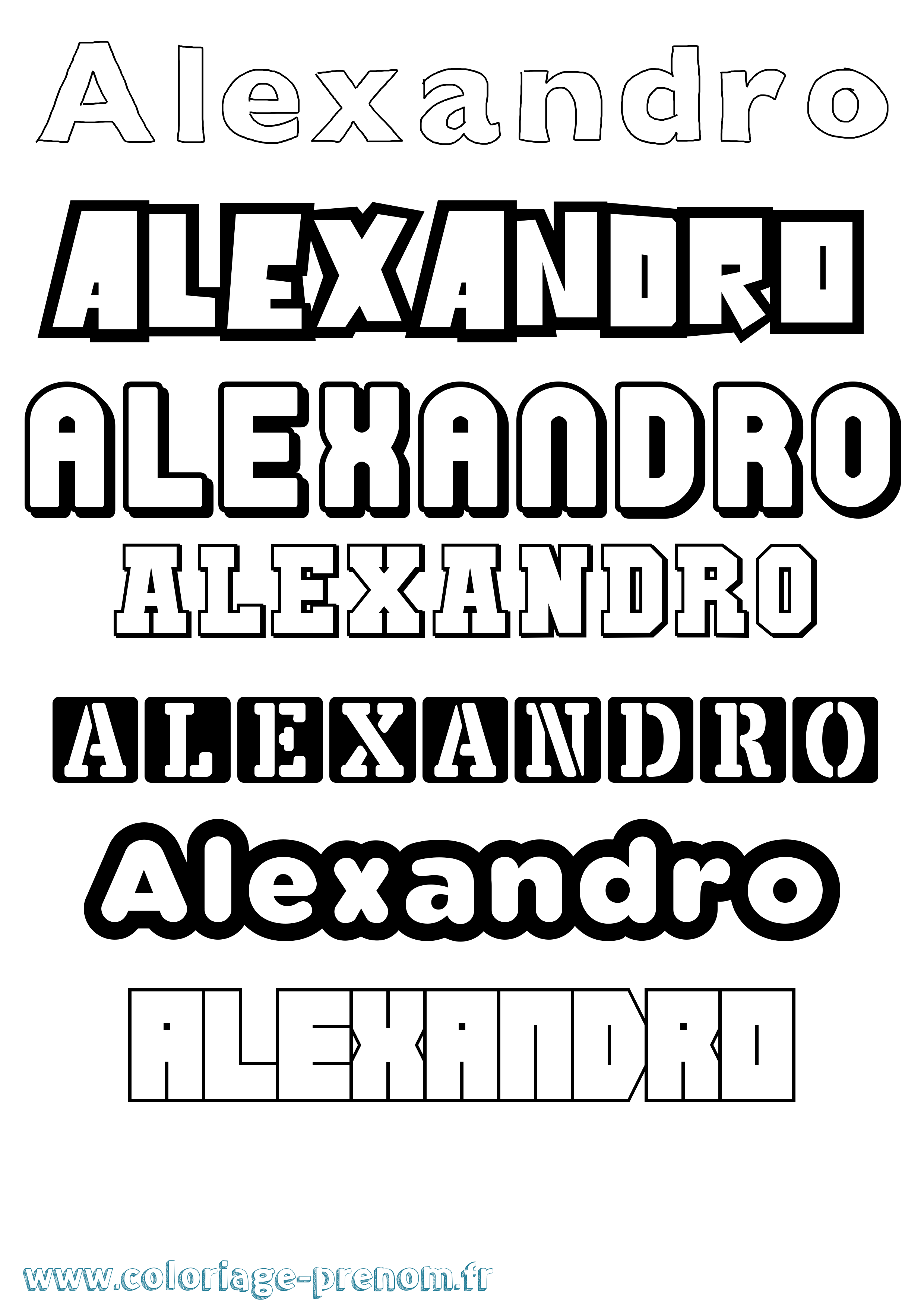 Coloriage Alexandro Simple Coloriage prénom Alexandro Simple