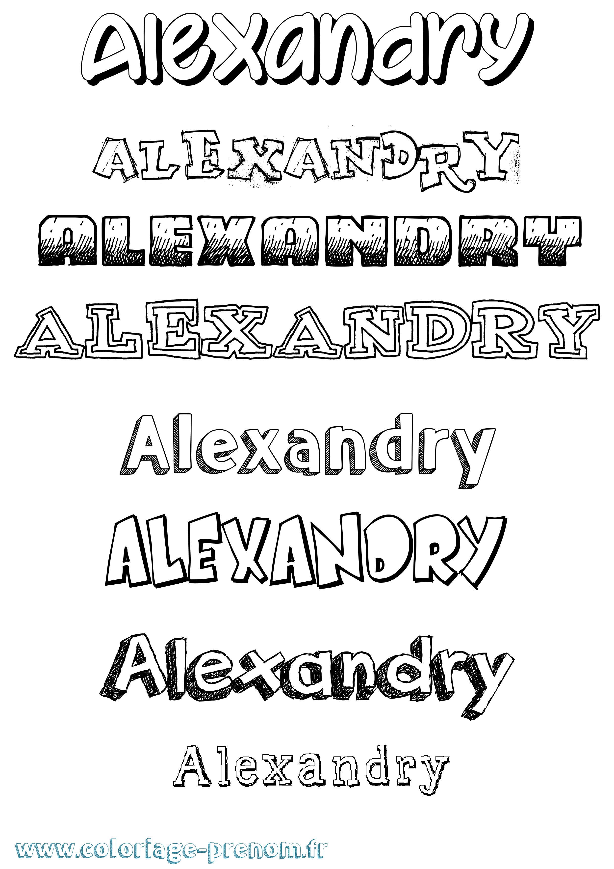 Coloriage Alexandry Dessiné Coloriage prénom Alexandry Dessiné