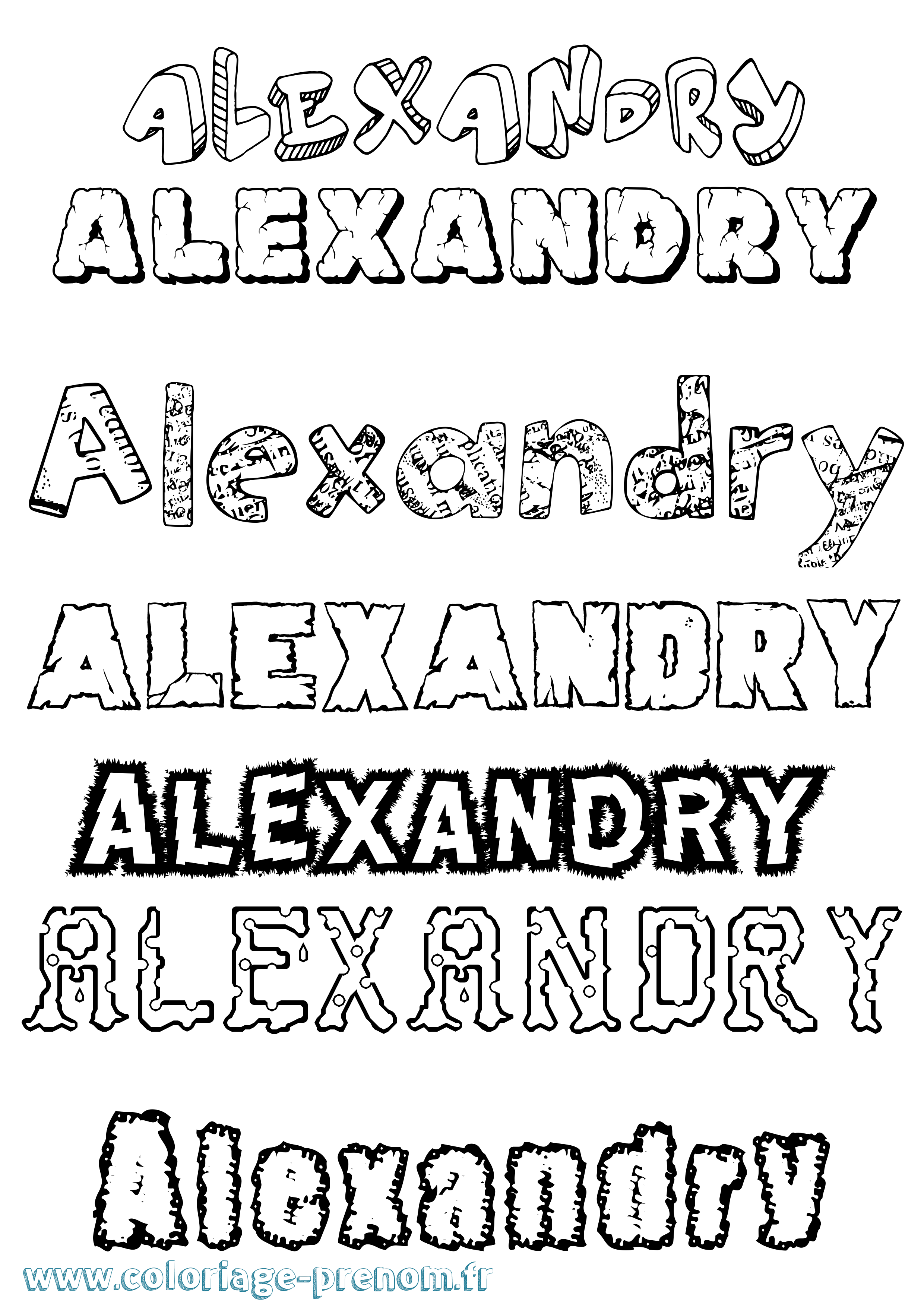Coloriage Alexandry Destructuré Coloriage prénom Alexandry Destructuré