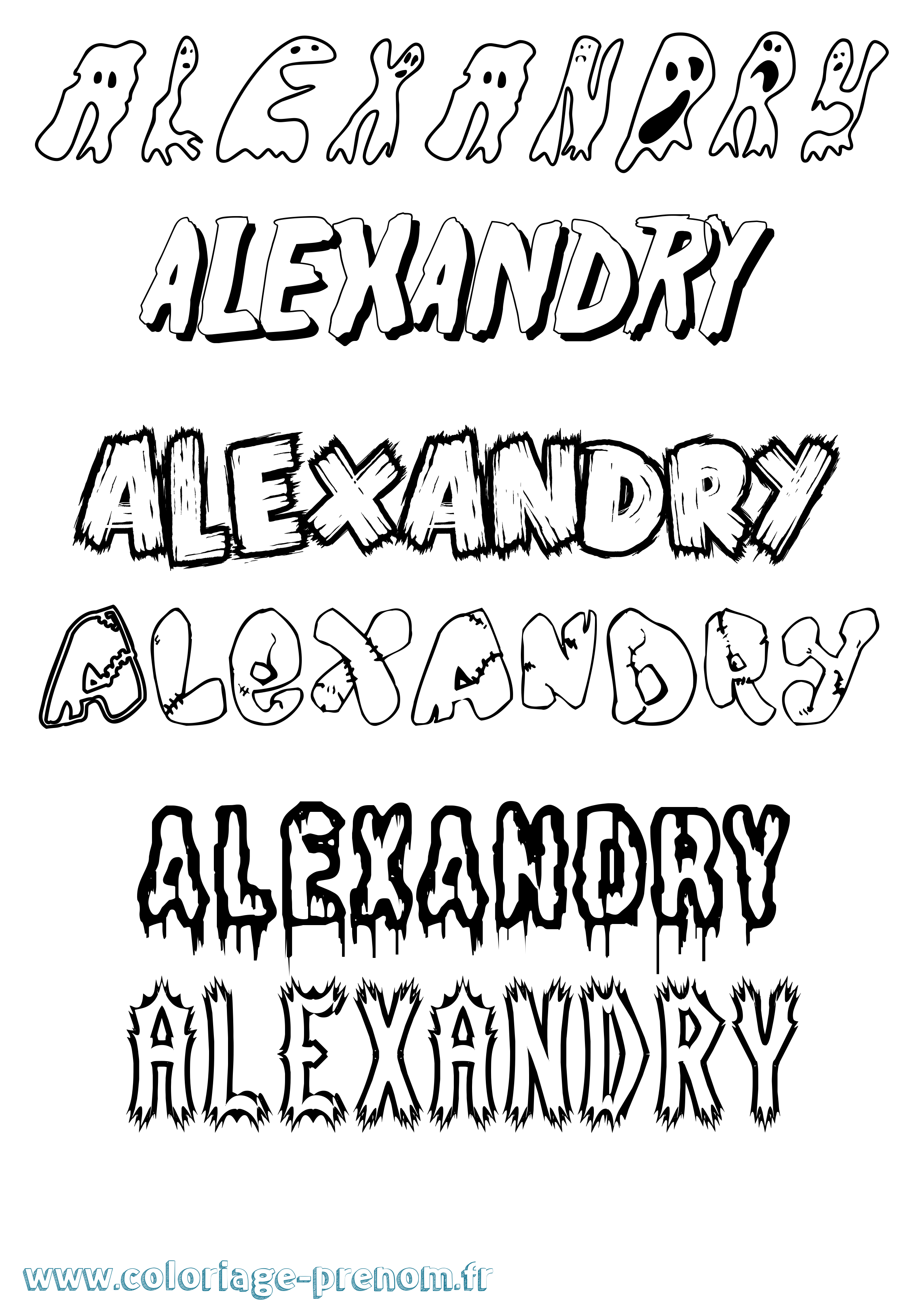 Coloriage Alexandry Frisson Coloriage prénom Alexandry Frisson