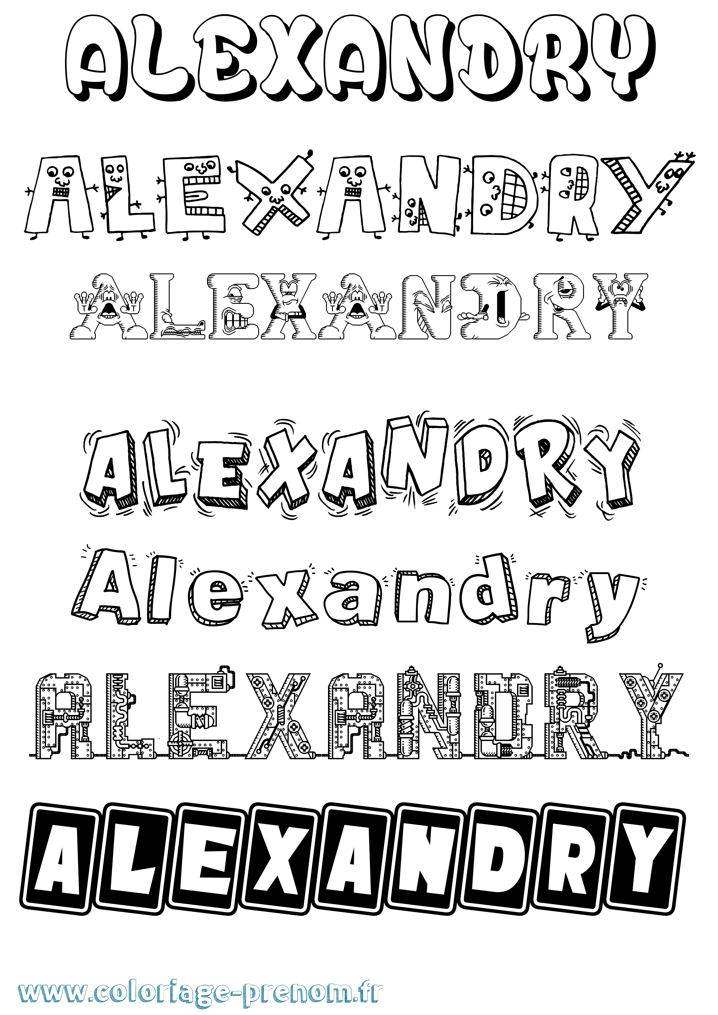 Coloriage Alexandry Fun Coloriage prénom Alexandry Fun