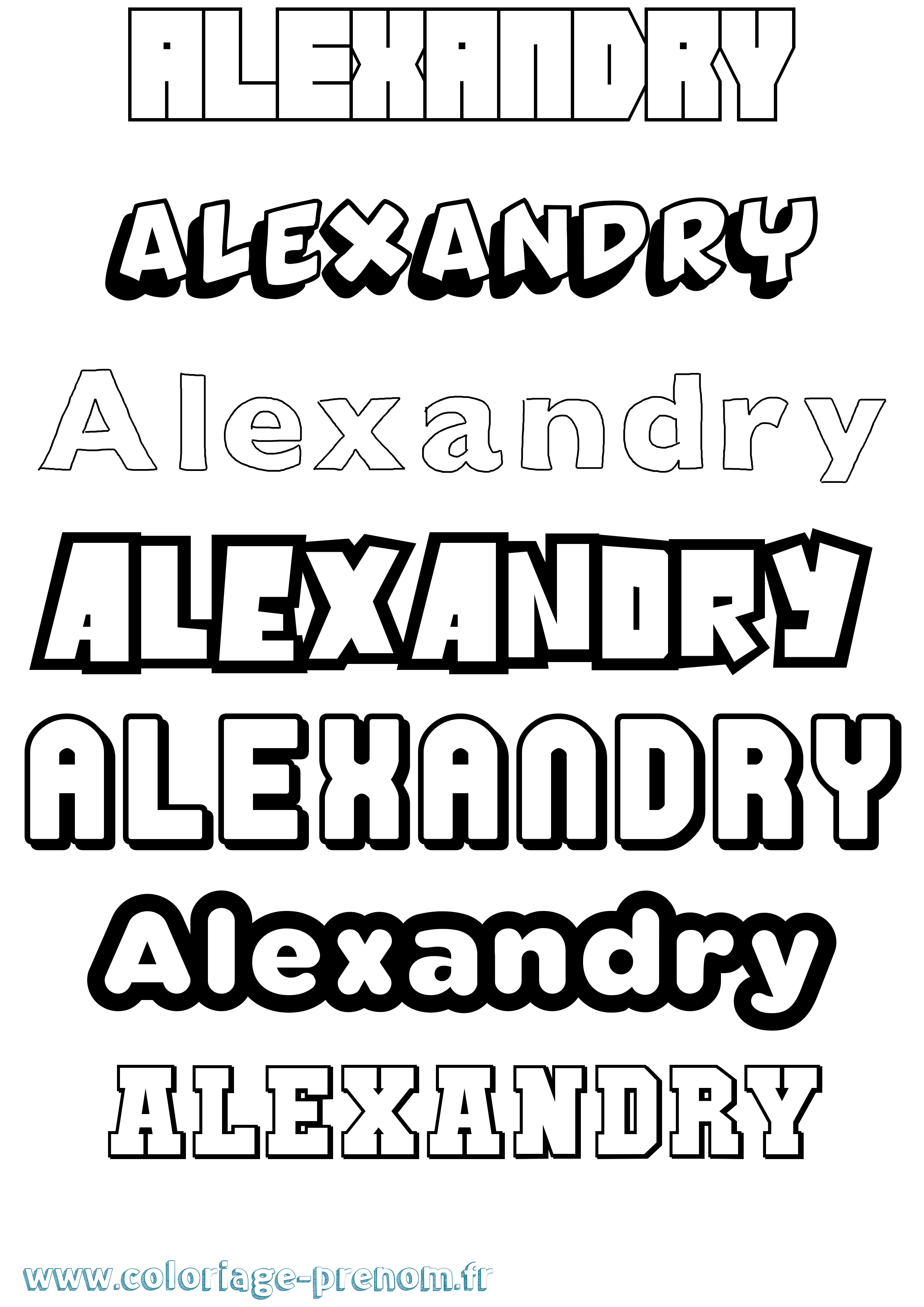 Coloriage Alexandry Simple Coloriage prénom Alexandry Simple