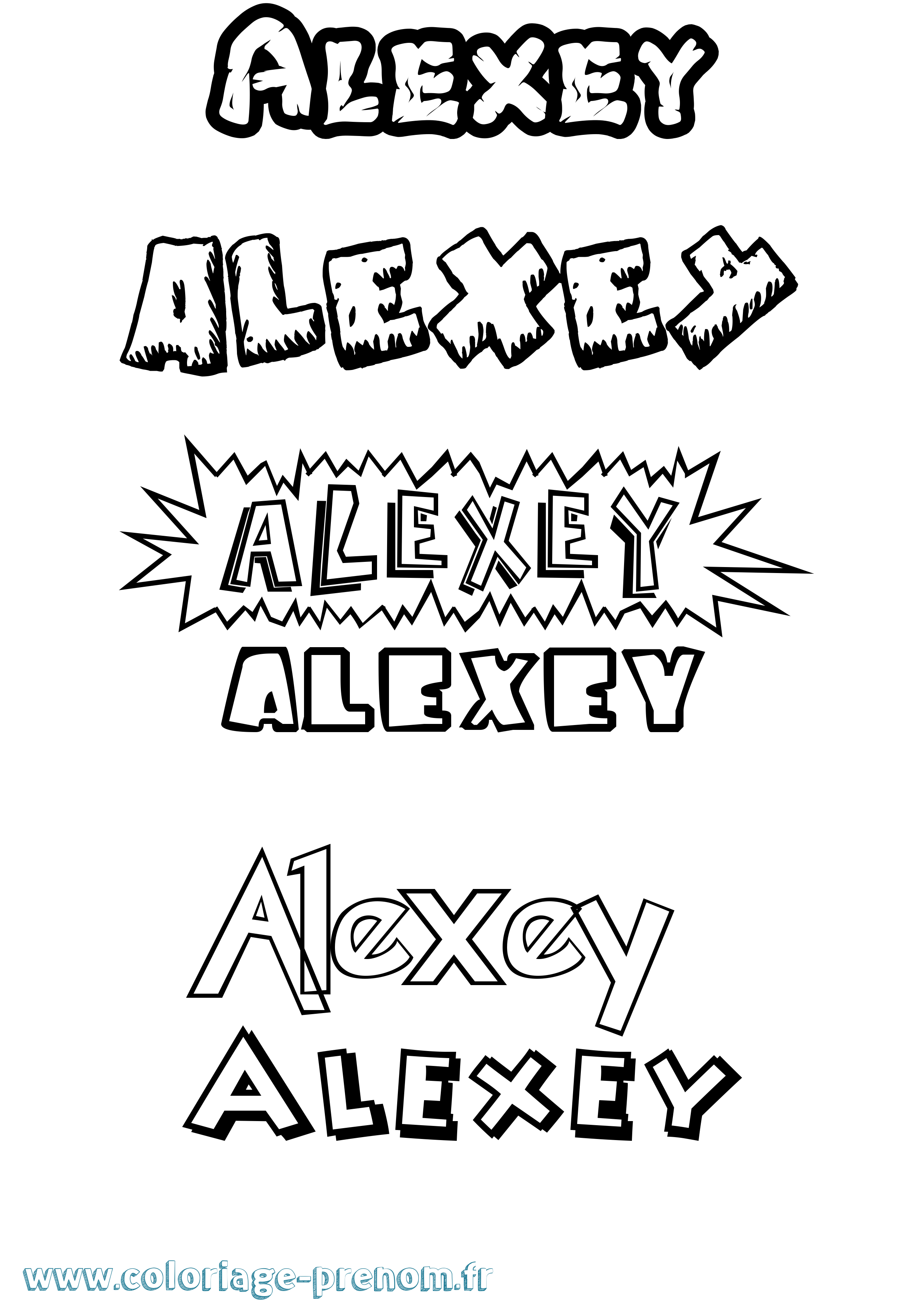 Coloriage Alexey Dessin Animé Coloriage prénom Alexey Dessin Animé