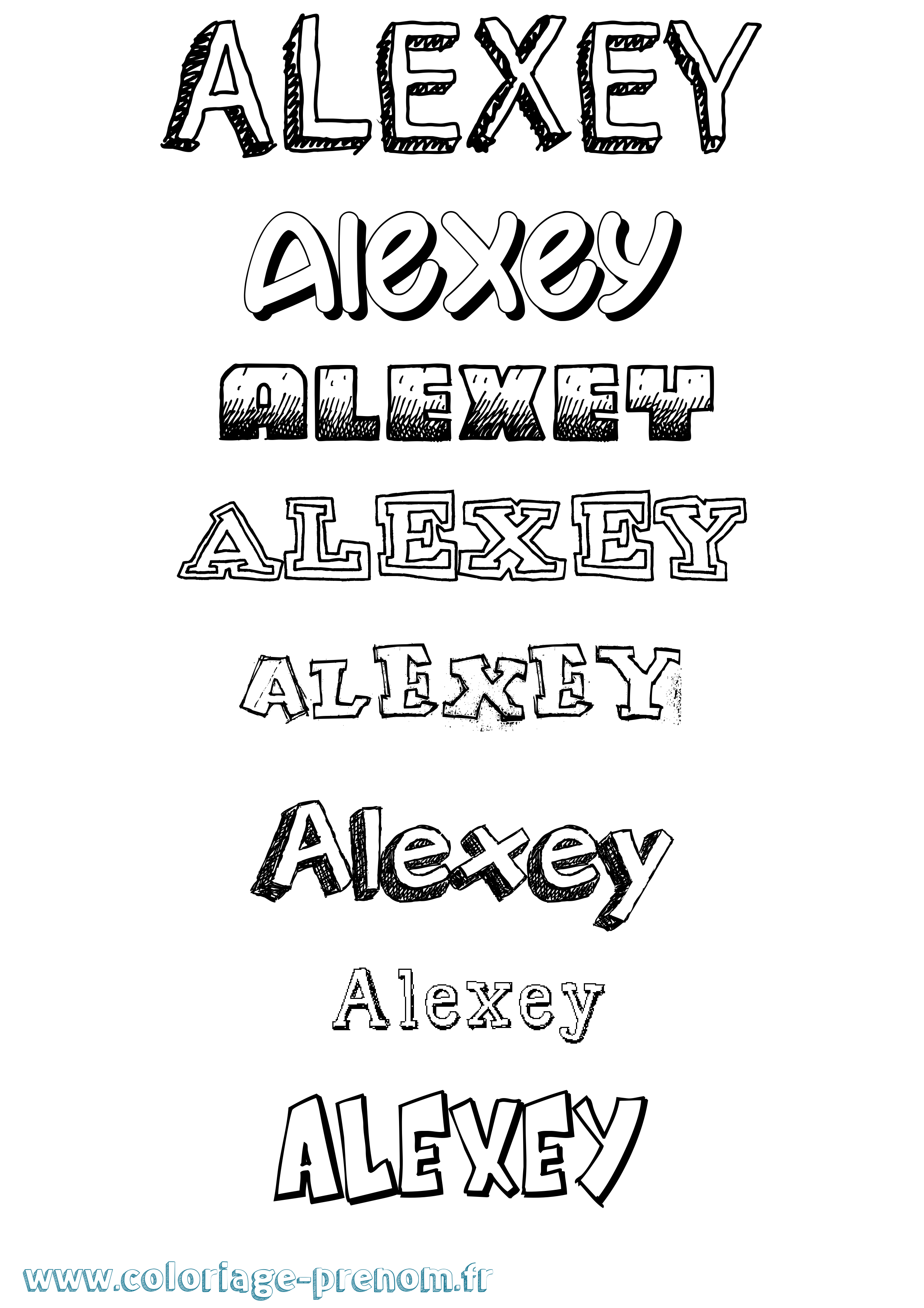 Coloriage Alexey Dessiné Coloriage prénom Alexey Dessiné