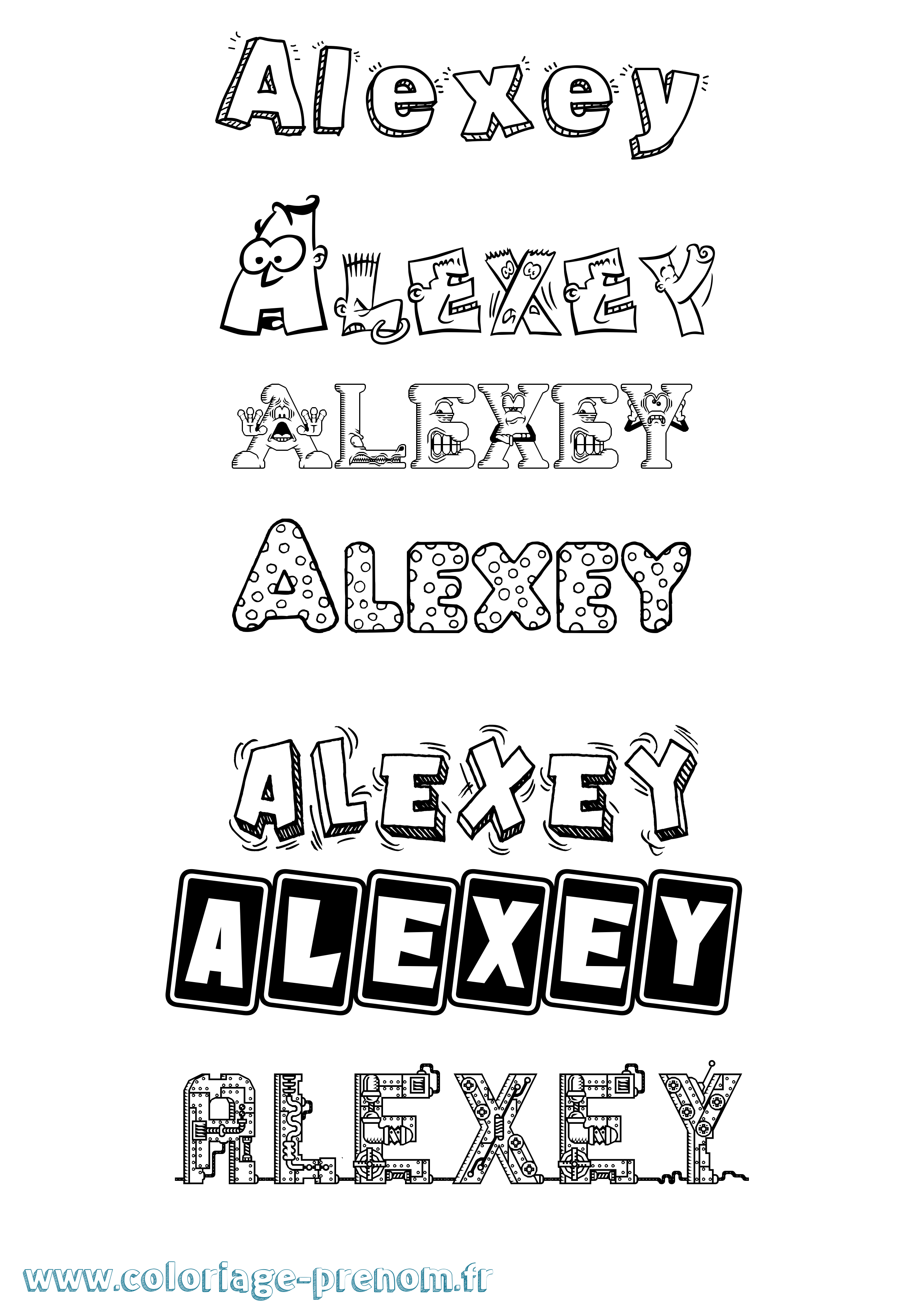 Coloriage Alexey Fun Coloriage prénom Alexey Fun