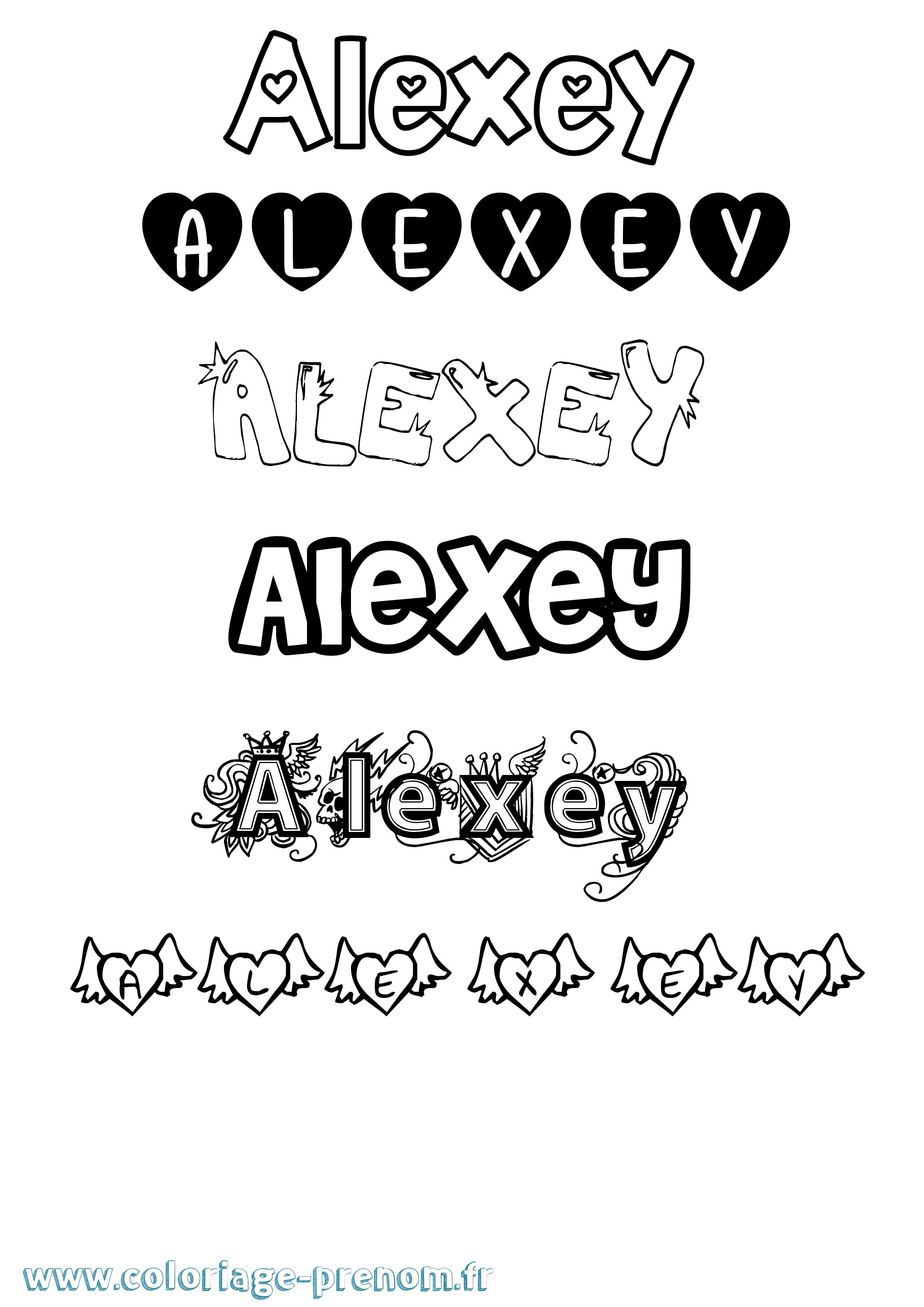 Coloriage Alexey Girly Coloriage prénom Alexey Girly