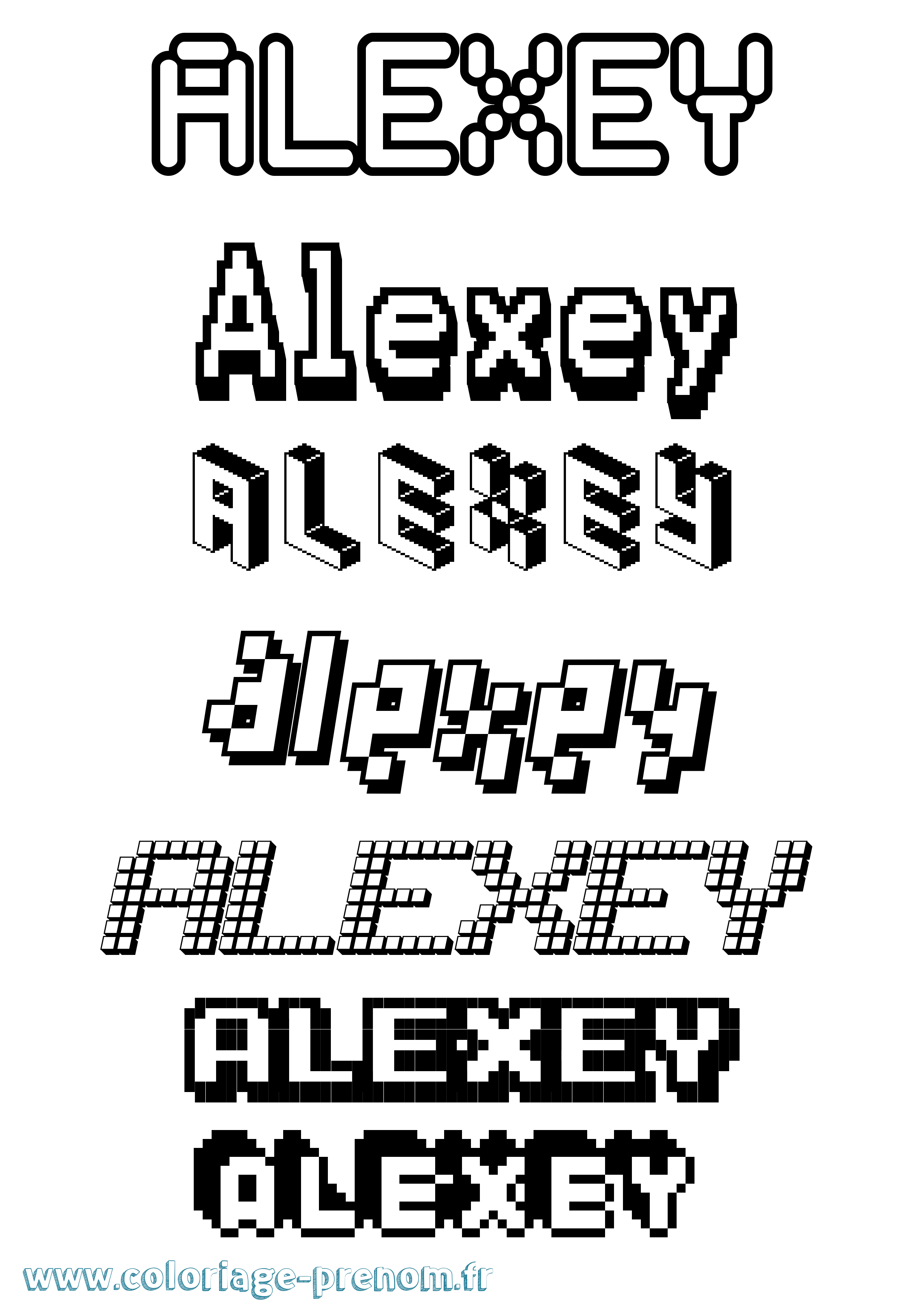 Coloriage Alexey Pixel Coloriage prénom Alexey Pixel