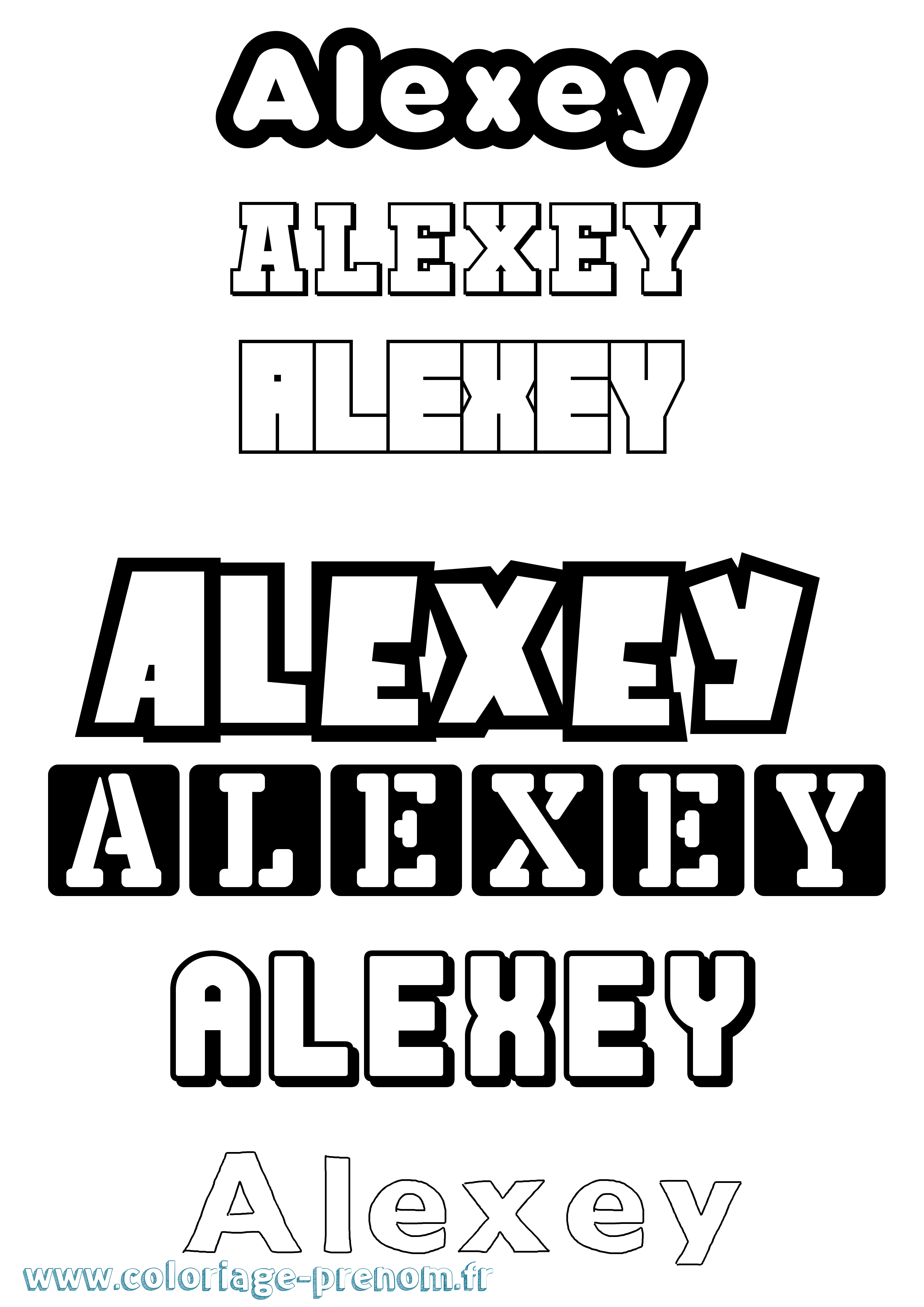 Coloriage Alexey Simple Coloriage prénom Alexey Simple