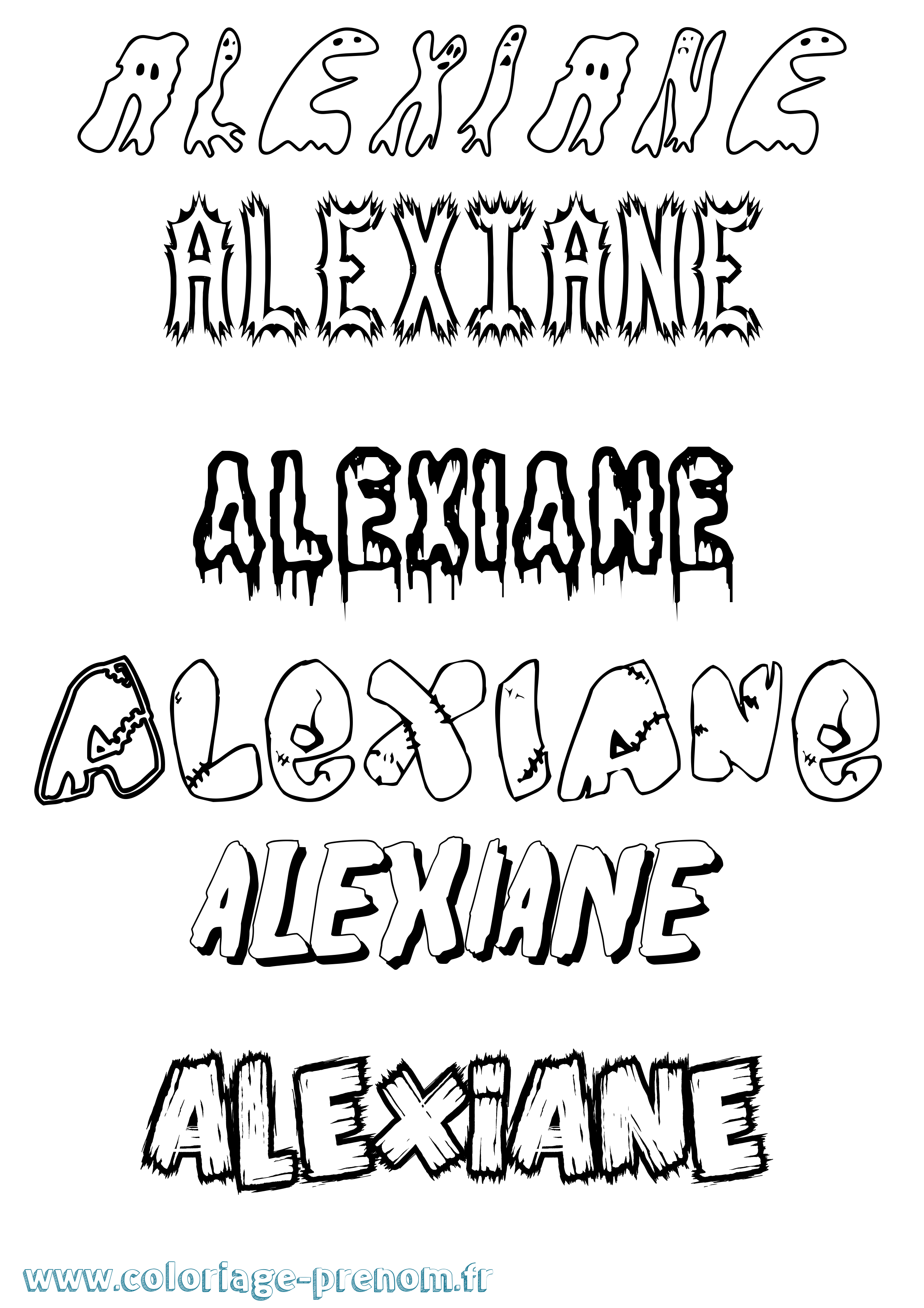 Coloriage Alexiane Frisson Coloriage prénom Alexiane Frisson