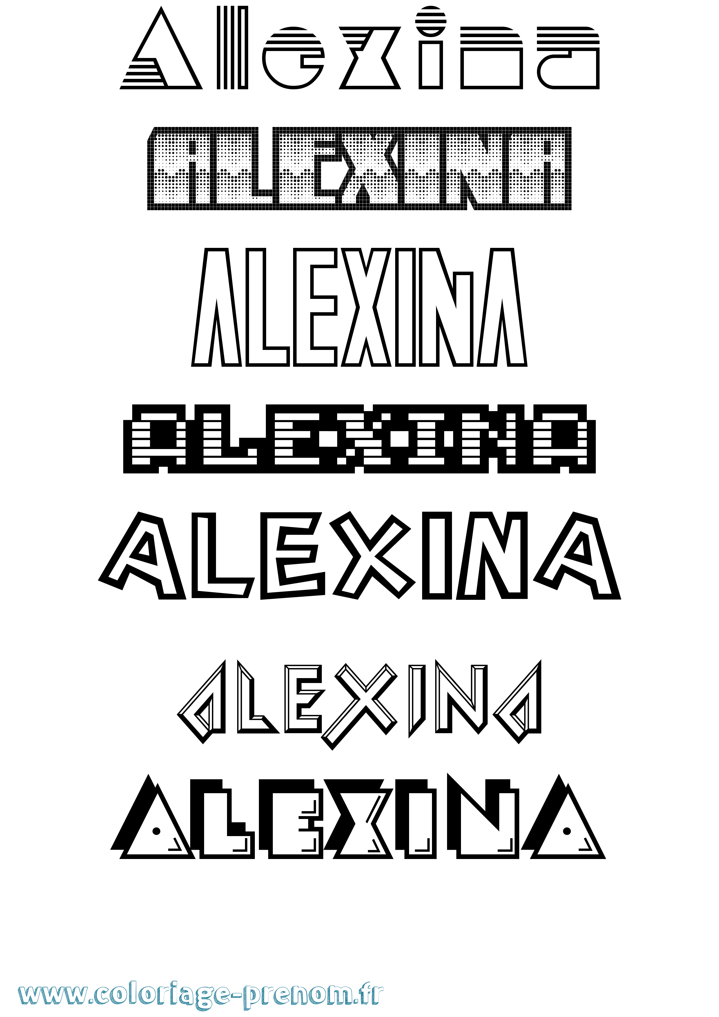 Coloriage Alexina Jeux Vidéos Coloriage prénom Alexina Jeux Vidéos