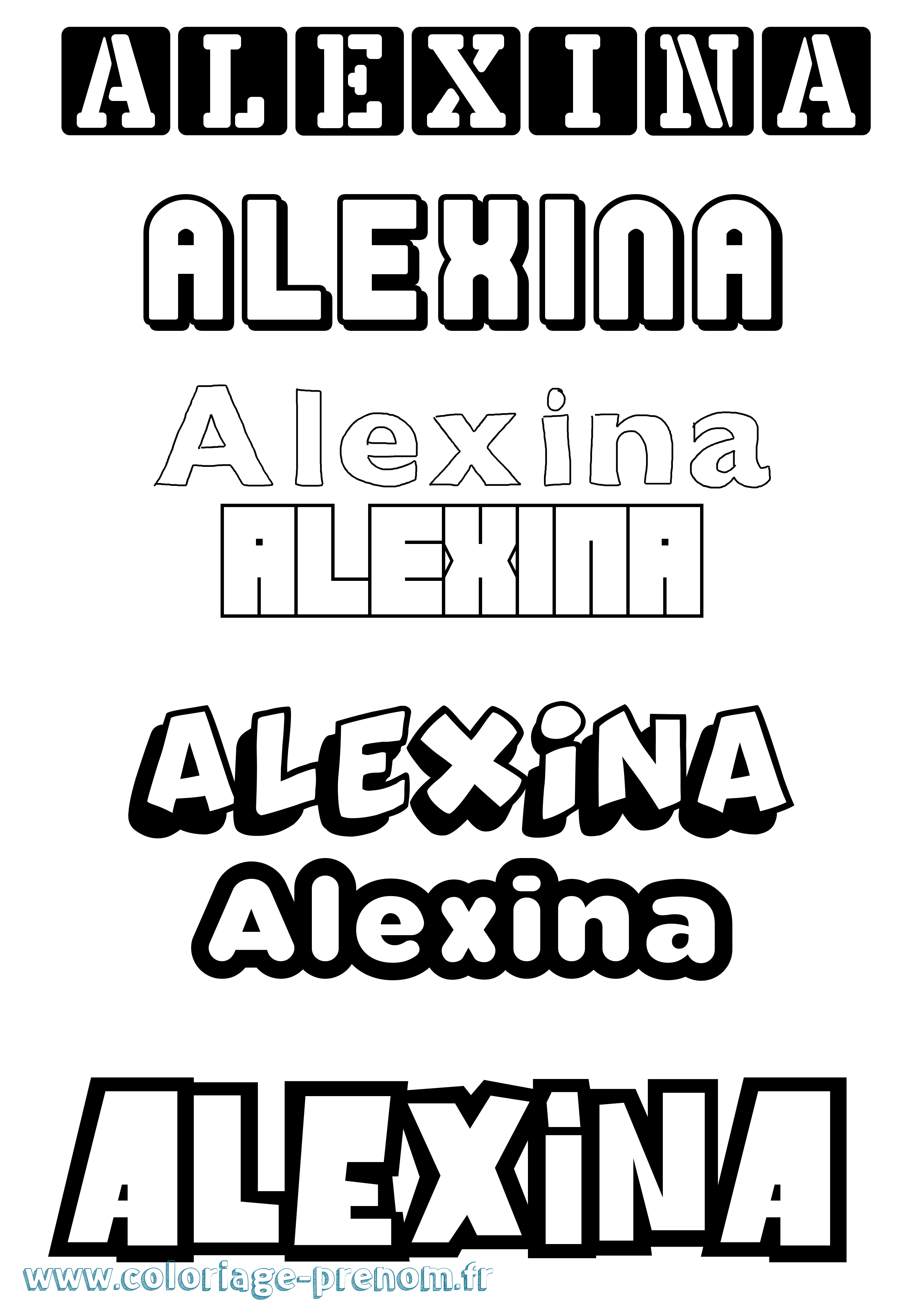 Coloriage Alexina Simple Coloriage prénom Alexina Simple