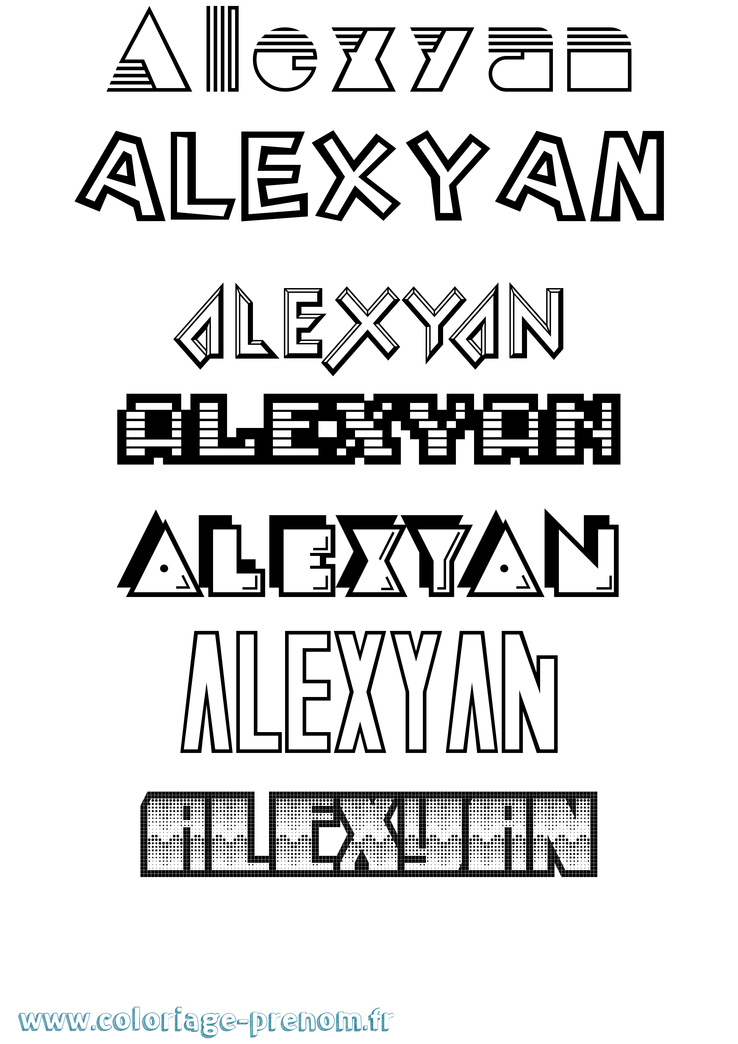 Coloriage Alexyan Jeux Vidéos Coloriage prénom Alexyan Jeux Vidéos