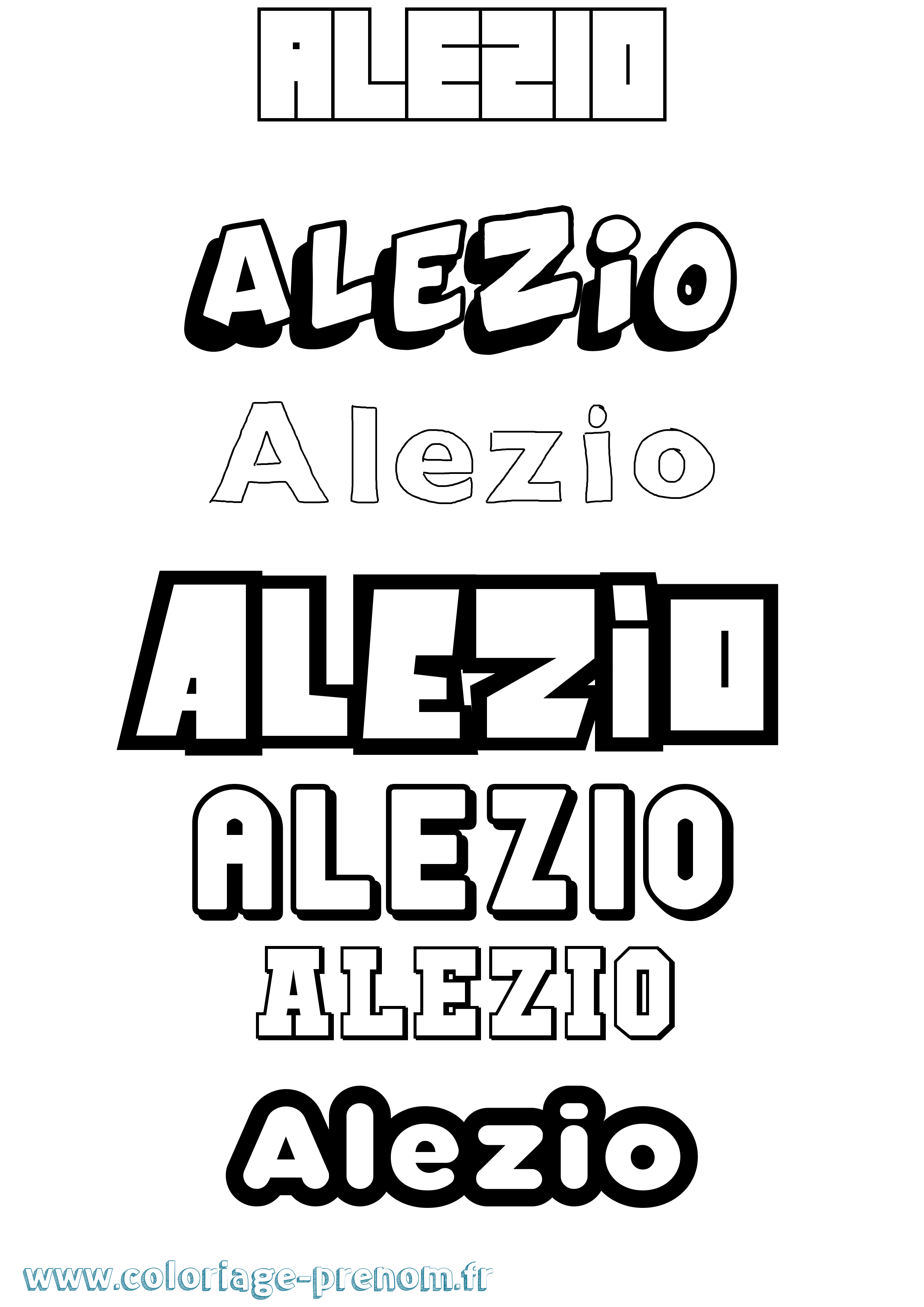 Coloriage Alezio Simple Coloriage prénom Alezio Simple