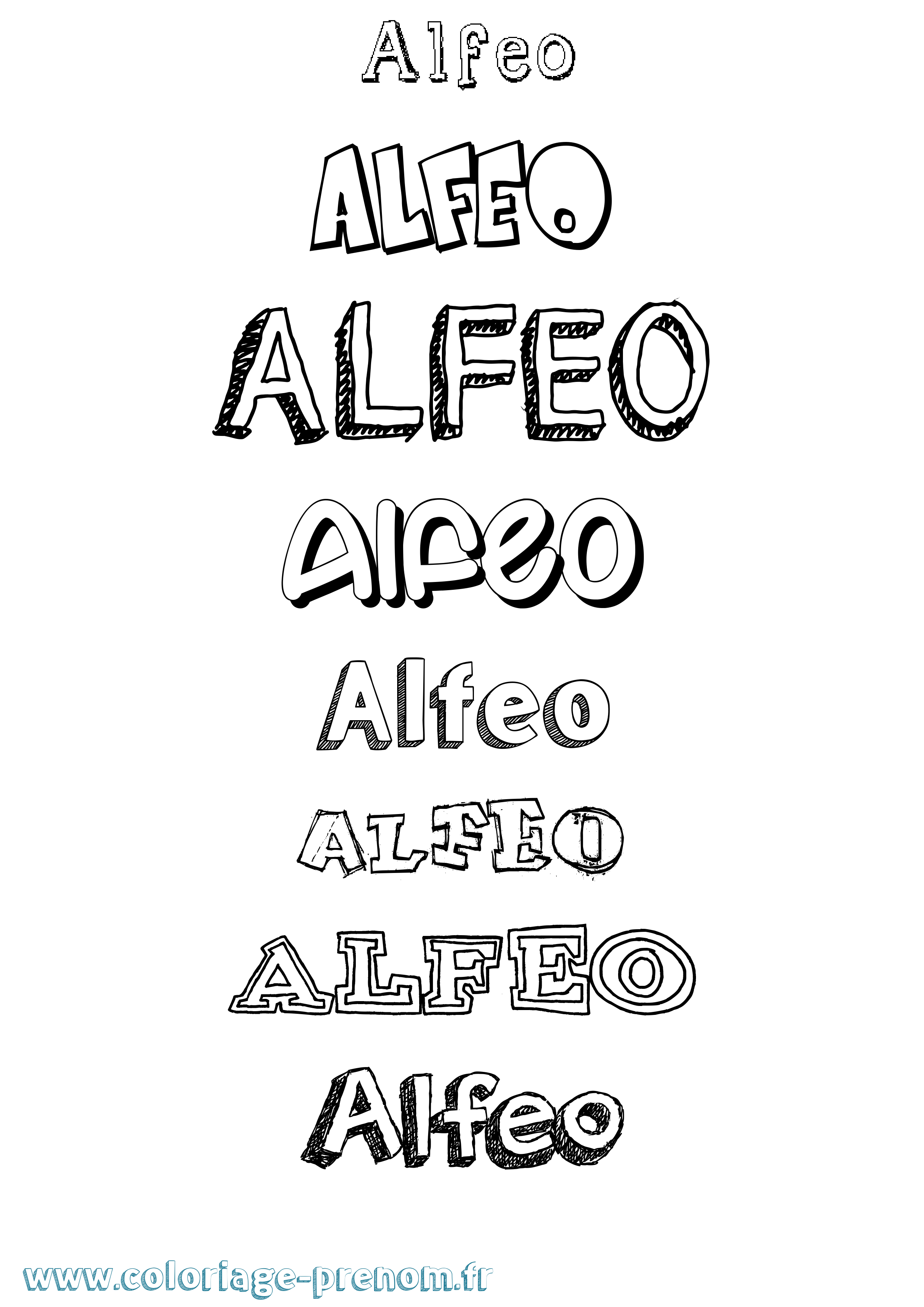 Coloriage Alfeo Dessiné Coloriage prénom Alfeo Dessiné