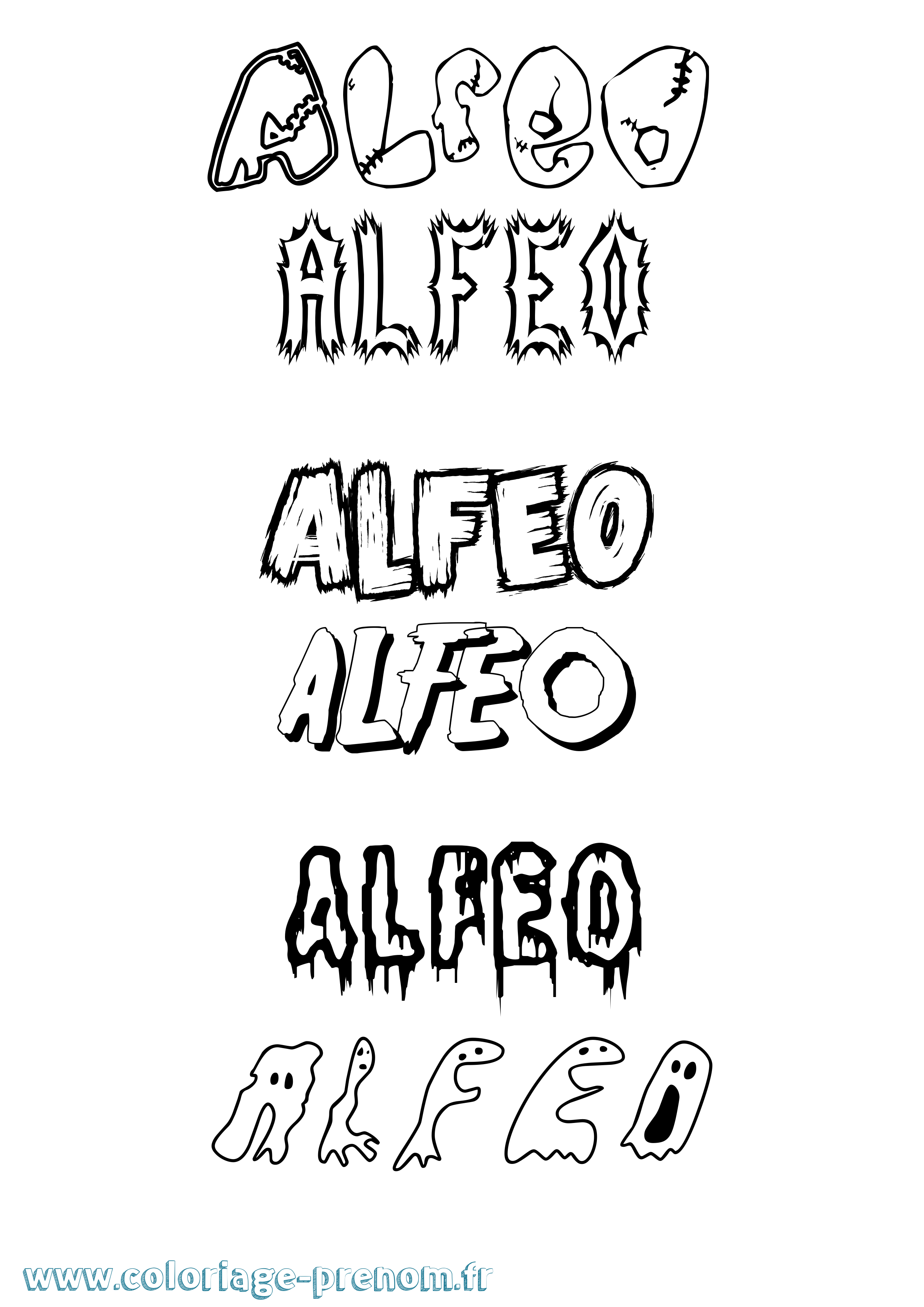 Coloriage Alfeo Frisson Coloriage prénom Alfeo Frisson