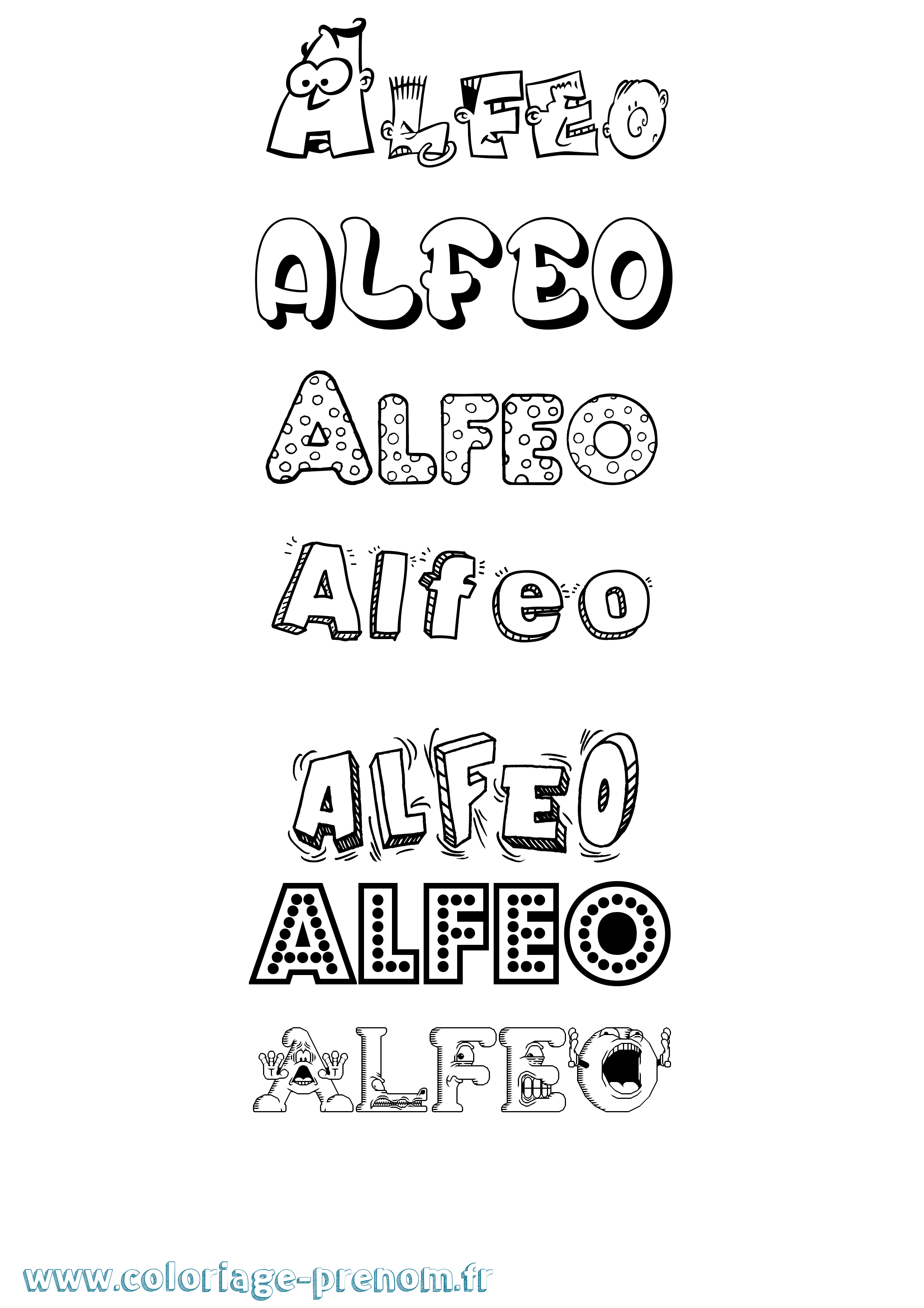 Coloriage Alfeo Fun Coloriage prénom Alfeo Fun
