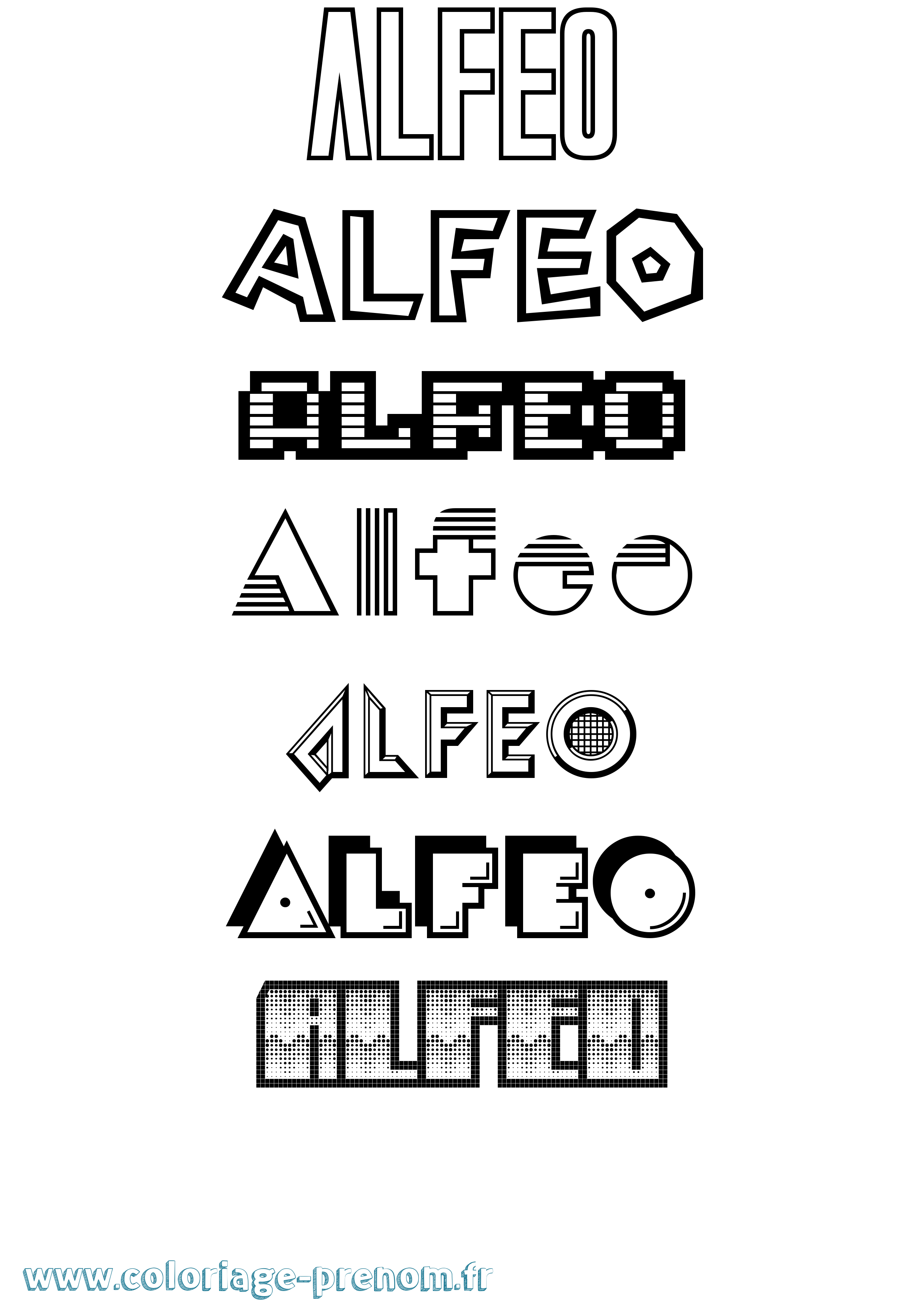 Coloriage Alfeo Jeux Vidéos Coloriage prénom Alfeo Jeux Vidéos