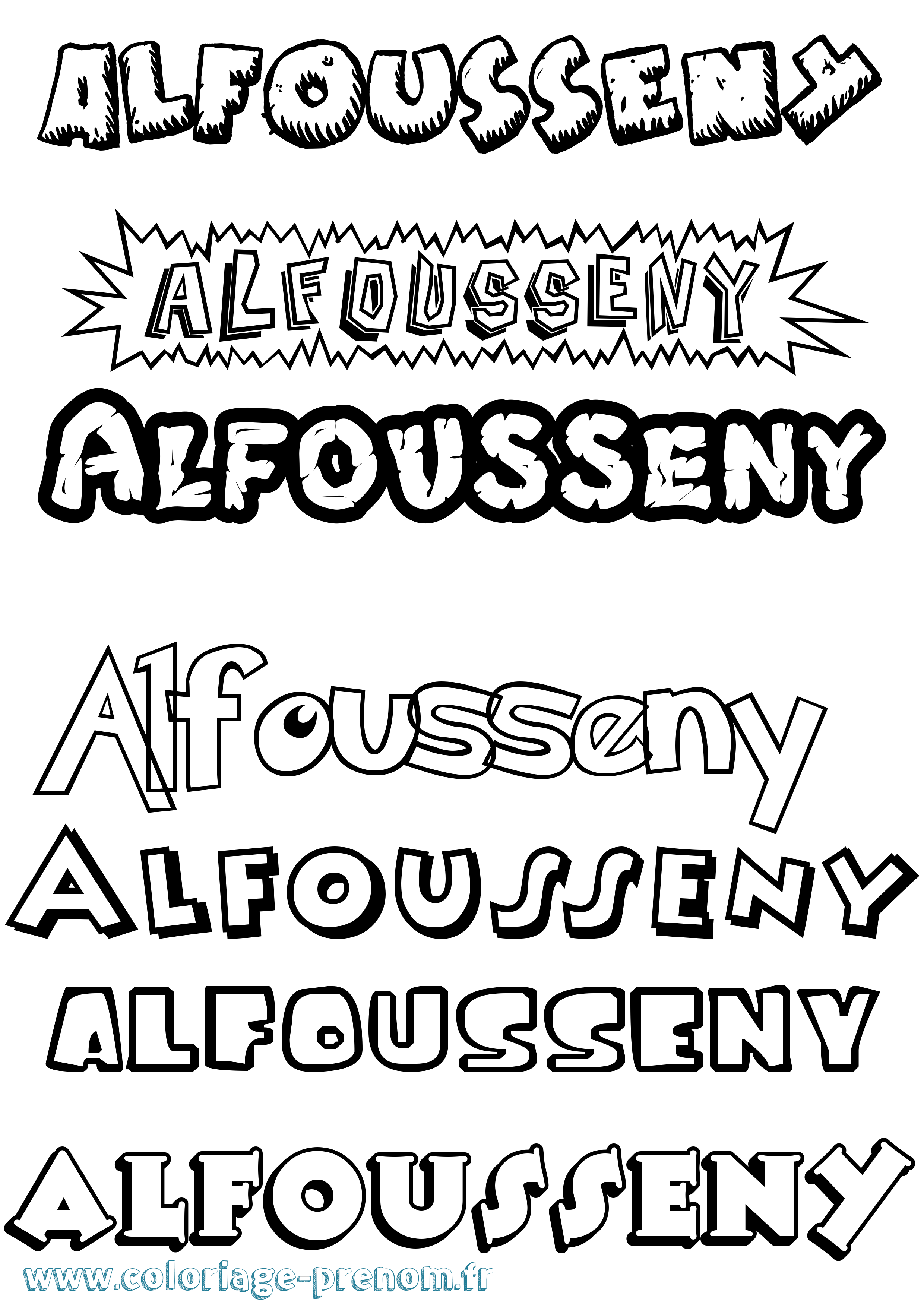 Coloriage Alfousseny Dessin Animé Coloriage prénom Alfousseny Dessin Animé