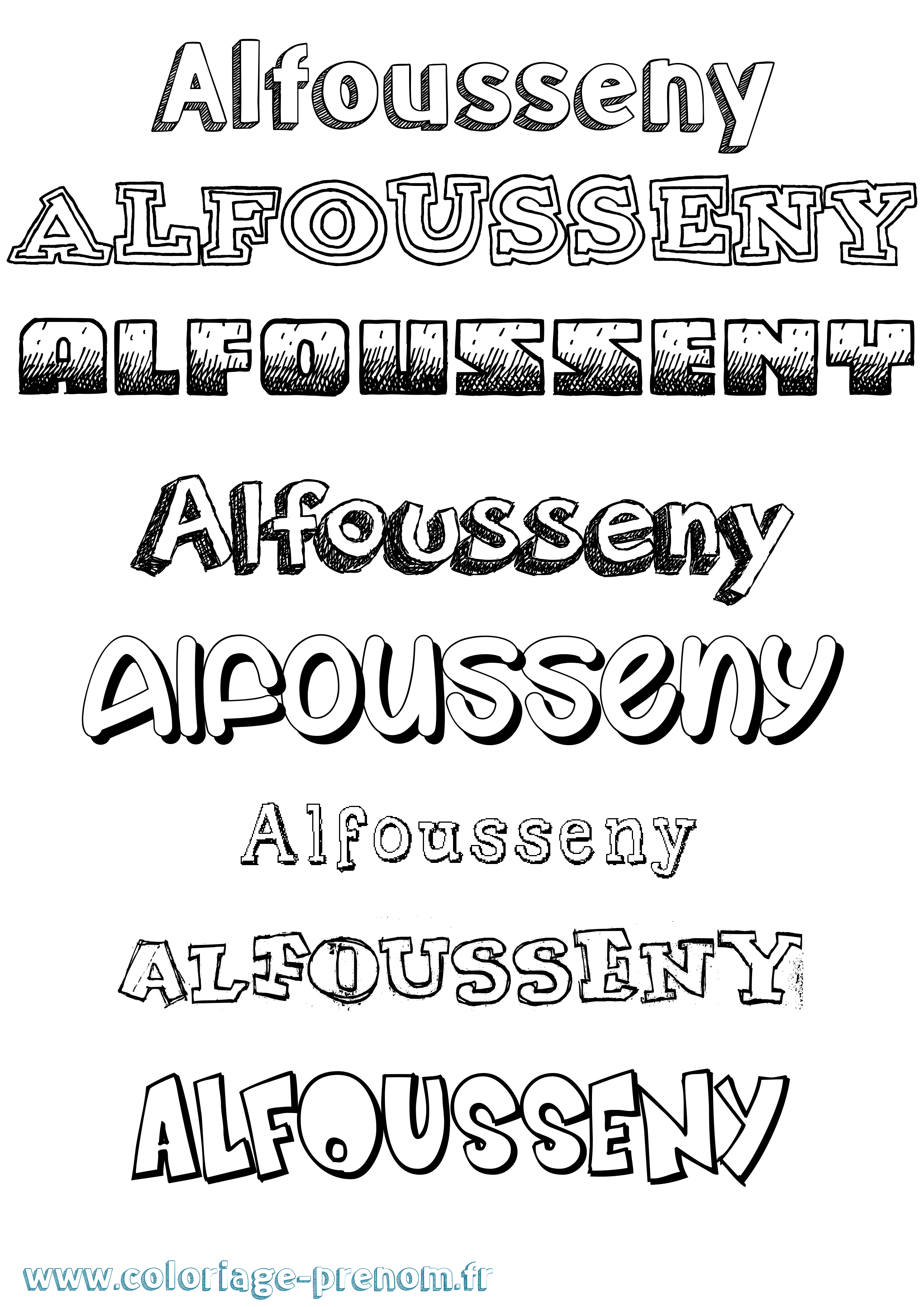 Coloriage Alfousseny Dessiné Coloriage prénom Alfousseny Dessiné