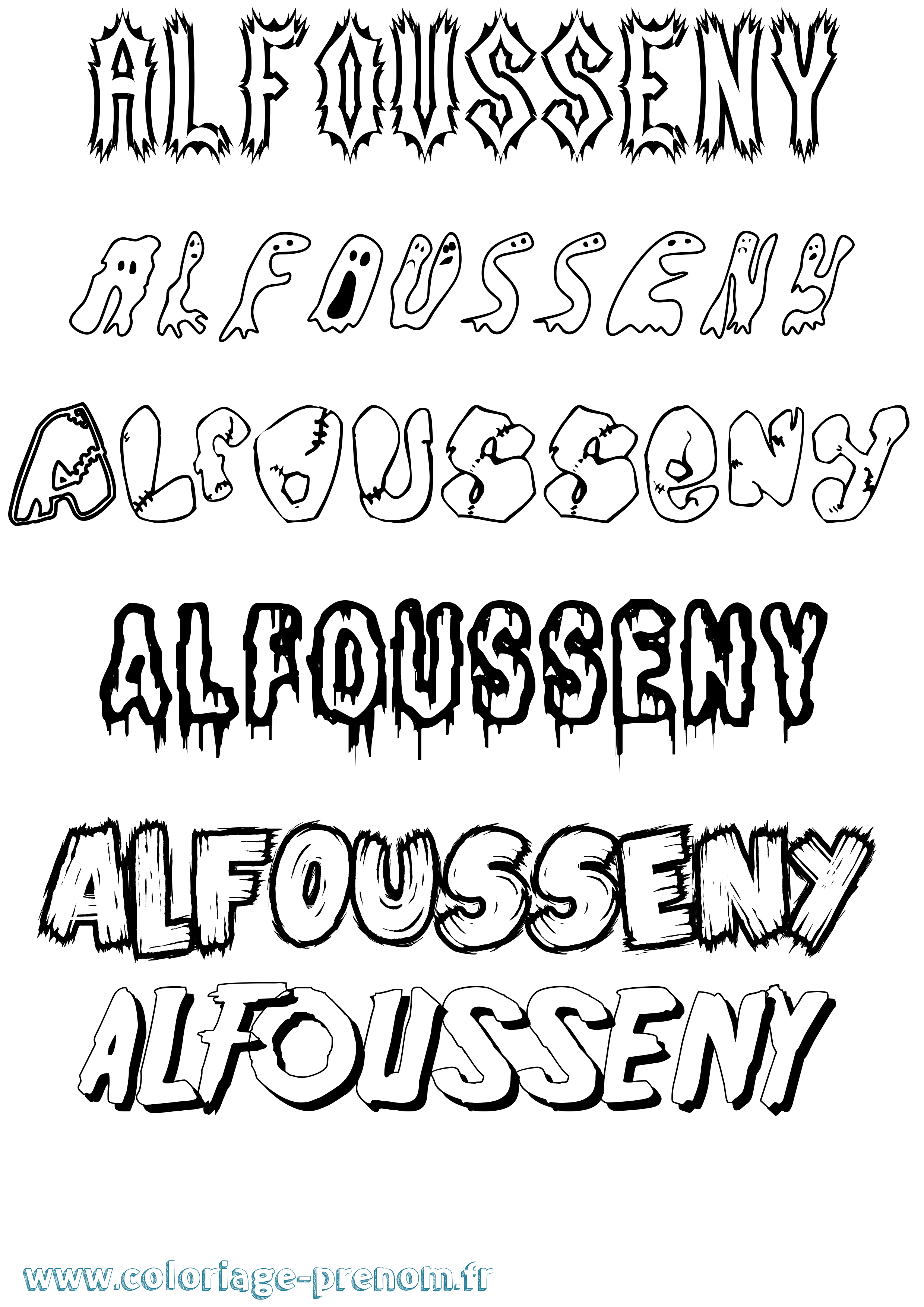 Coloriage Alfousseny Frisson Coloriage prénom Alfousseny Frisson