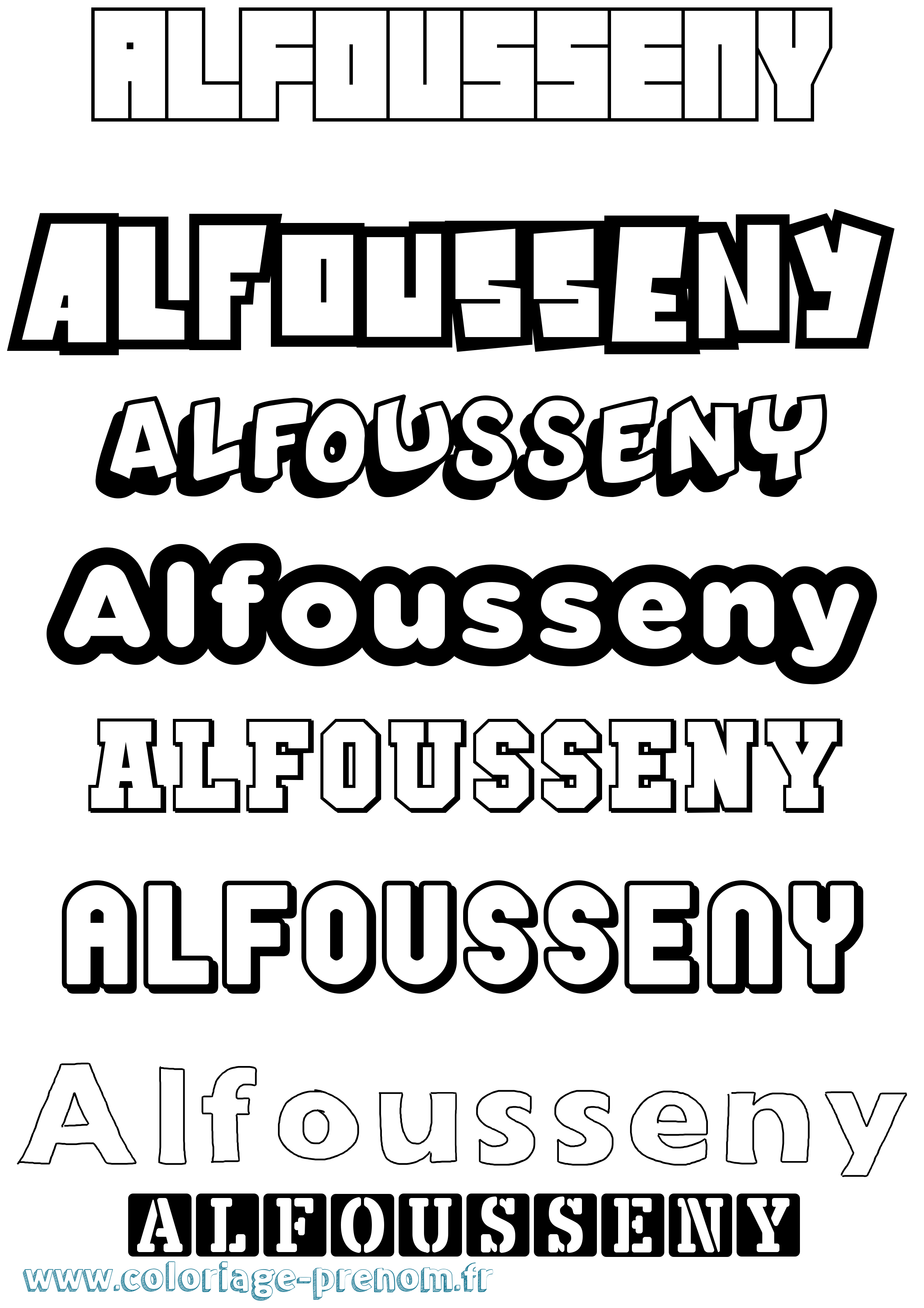 Coloriage Alfousseny Simple Coloriage prénom Alfousseny Simple