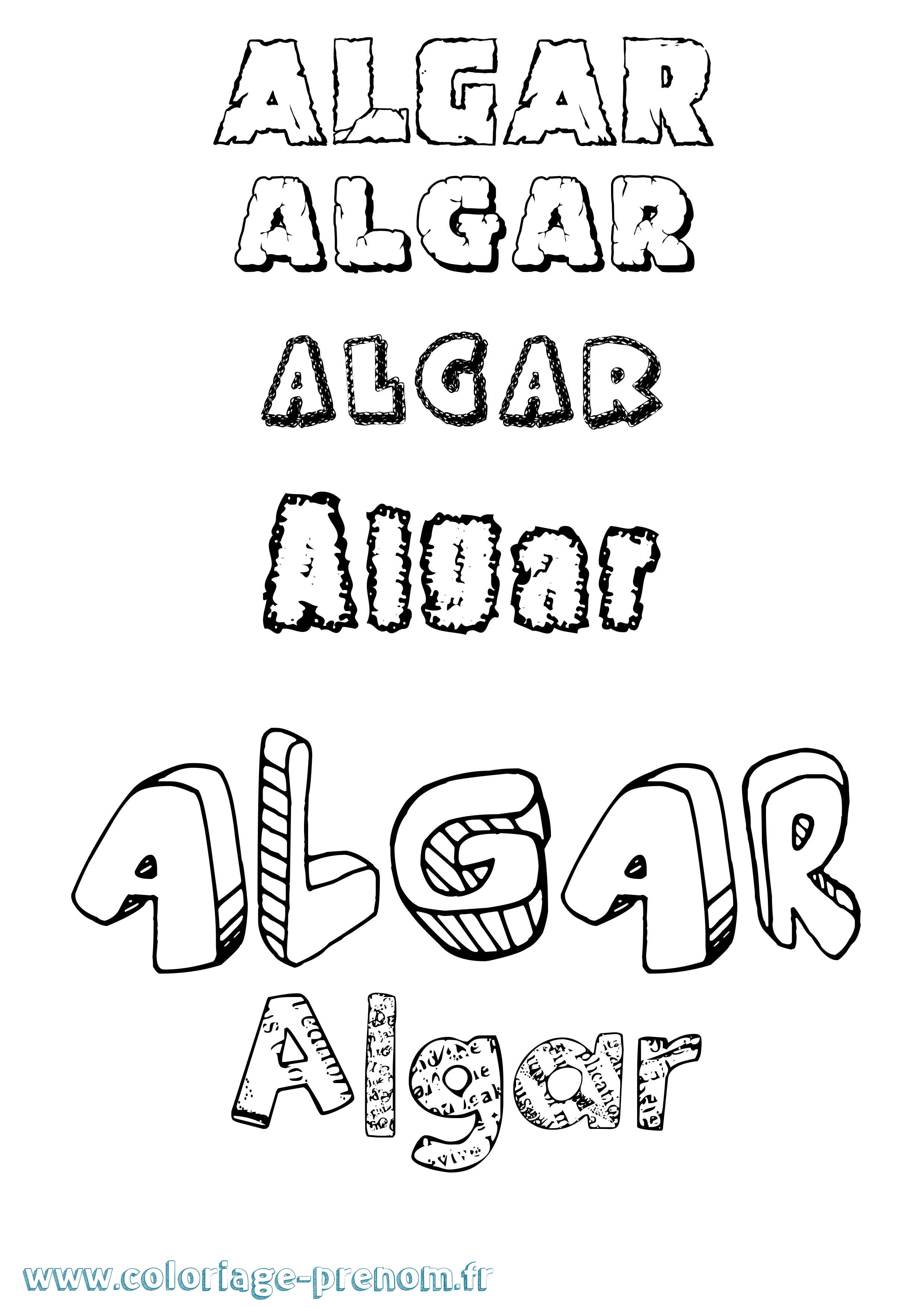 Coloriage Algar Destructuré Coloriage prénom Algar Destructuré