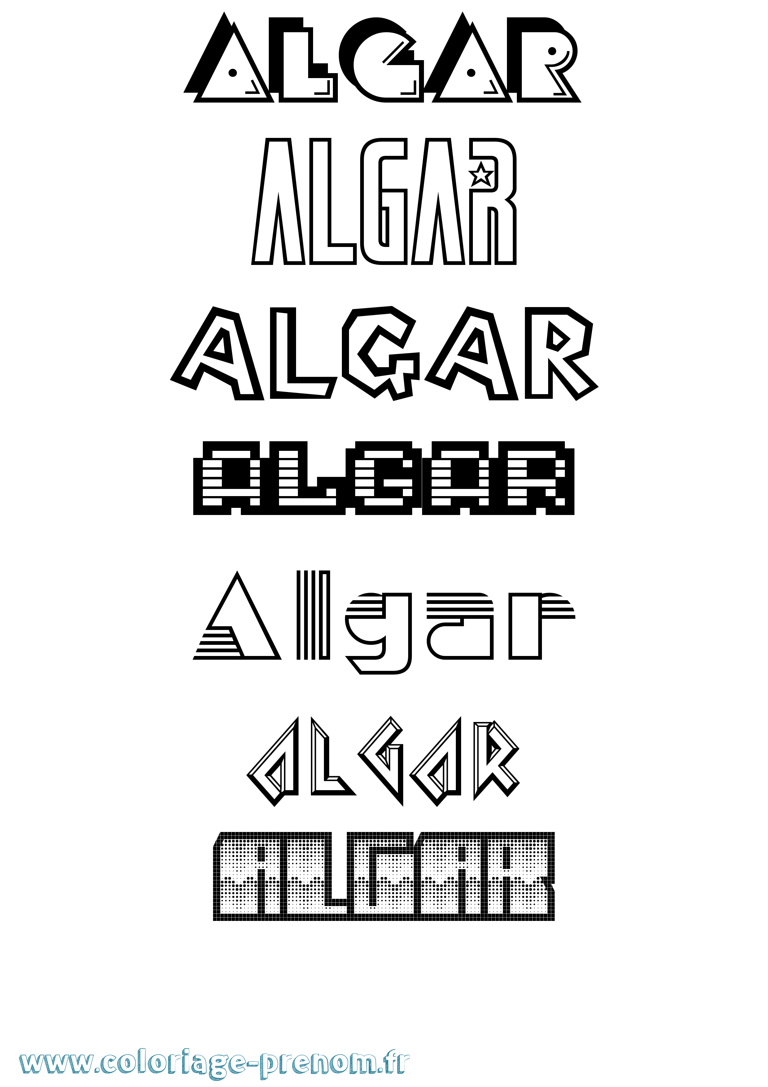 Coloriage Algar Jeux Vidéos Coloriage prénom Algar Jeux Vidéos