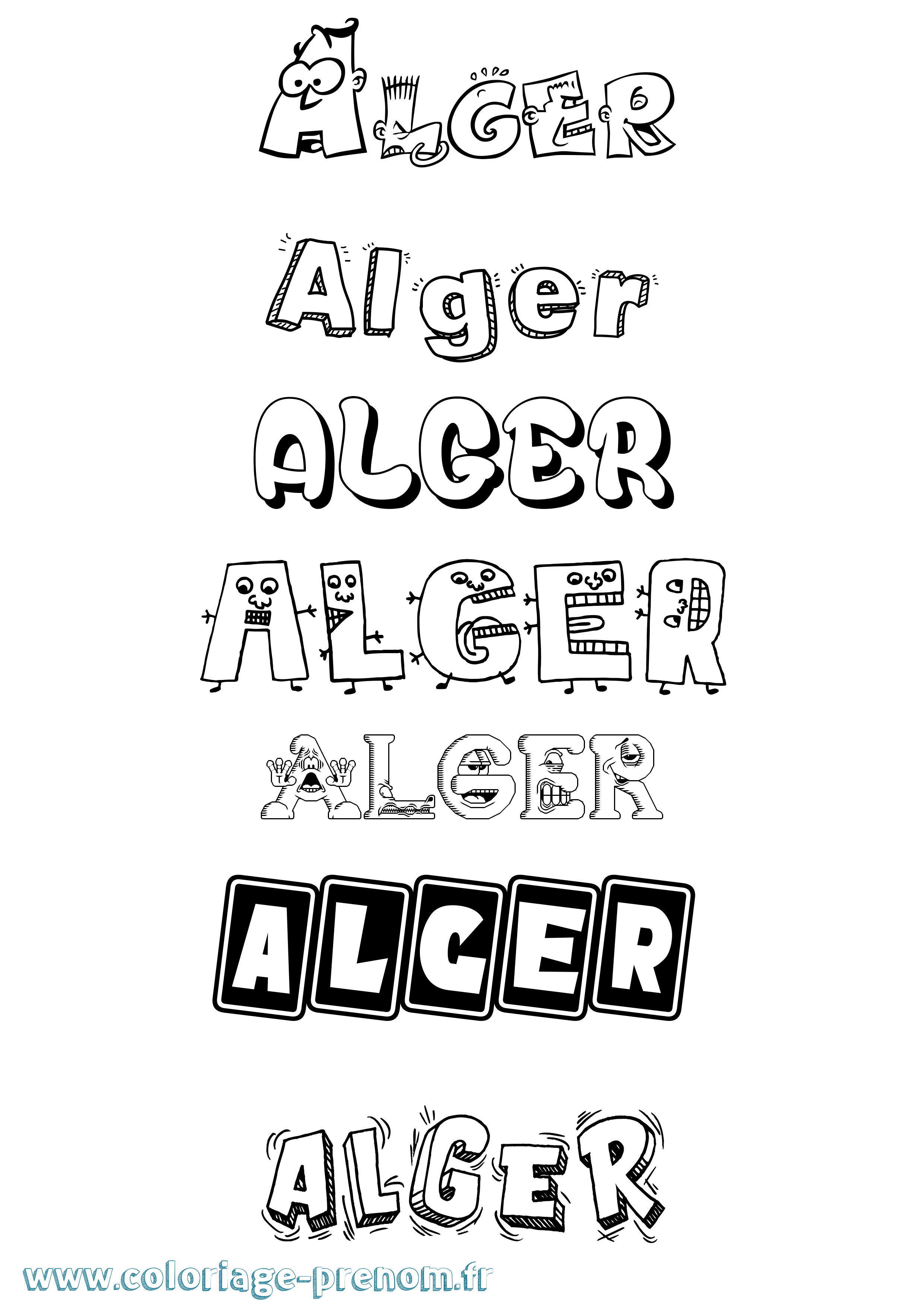 Coloriage Alger Fun Coloriage prénom Alger Fun