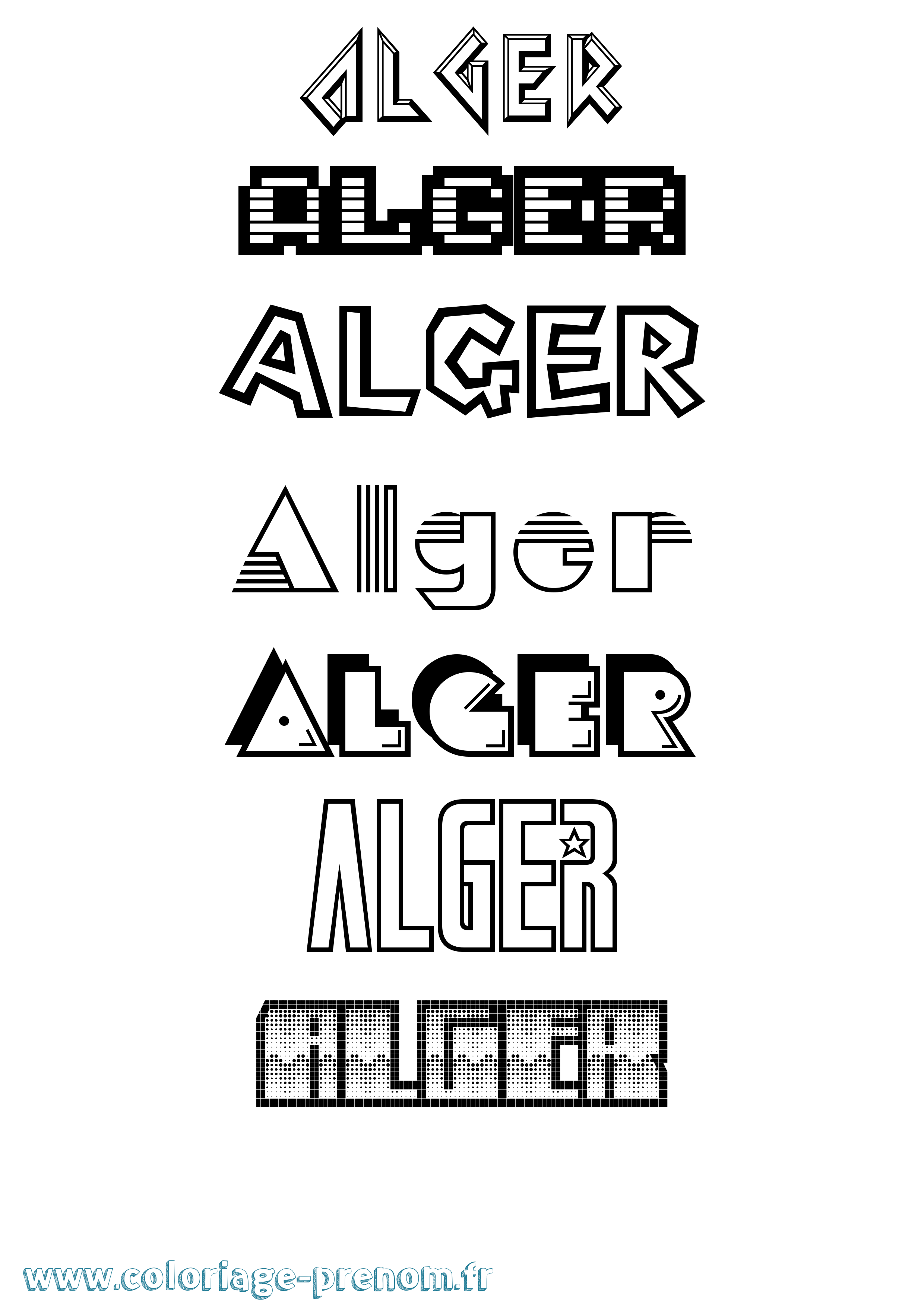 Coloriage Alger Jeux Vidéos Coloriage prénom Alger Jeux Vidéos