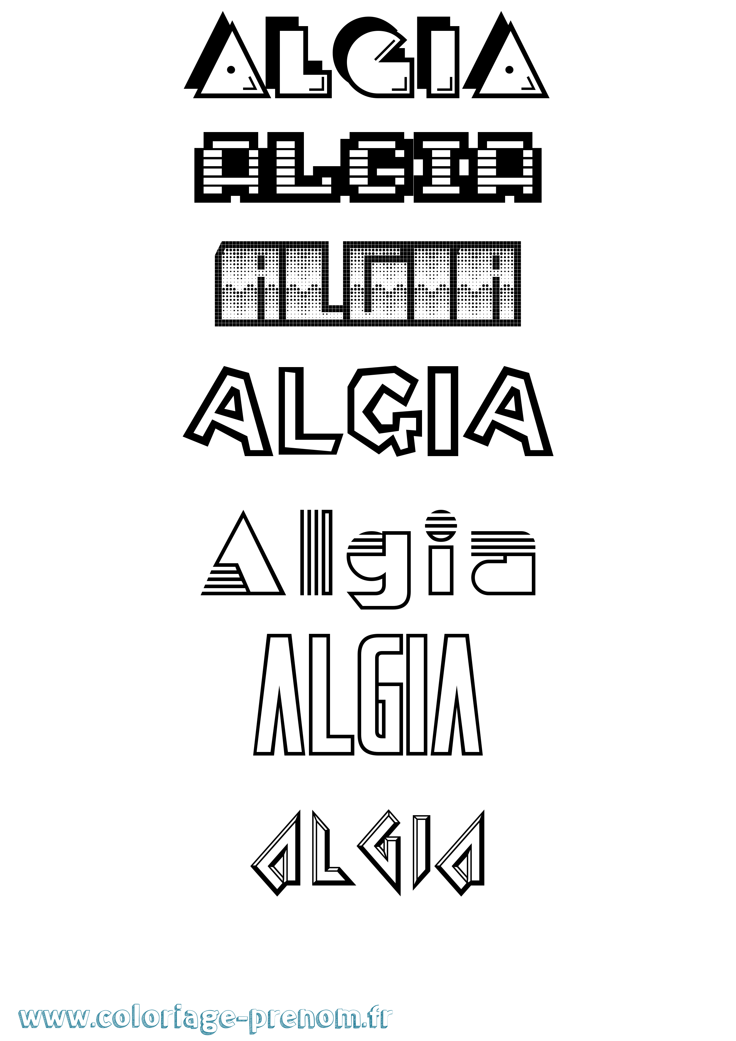 Coloriage Algia Jeux Vidéos Coloriage prénom Algia Jeux Vidéos