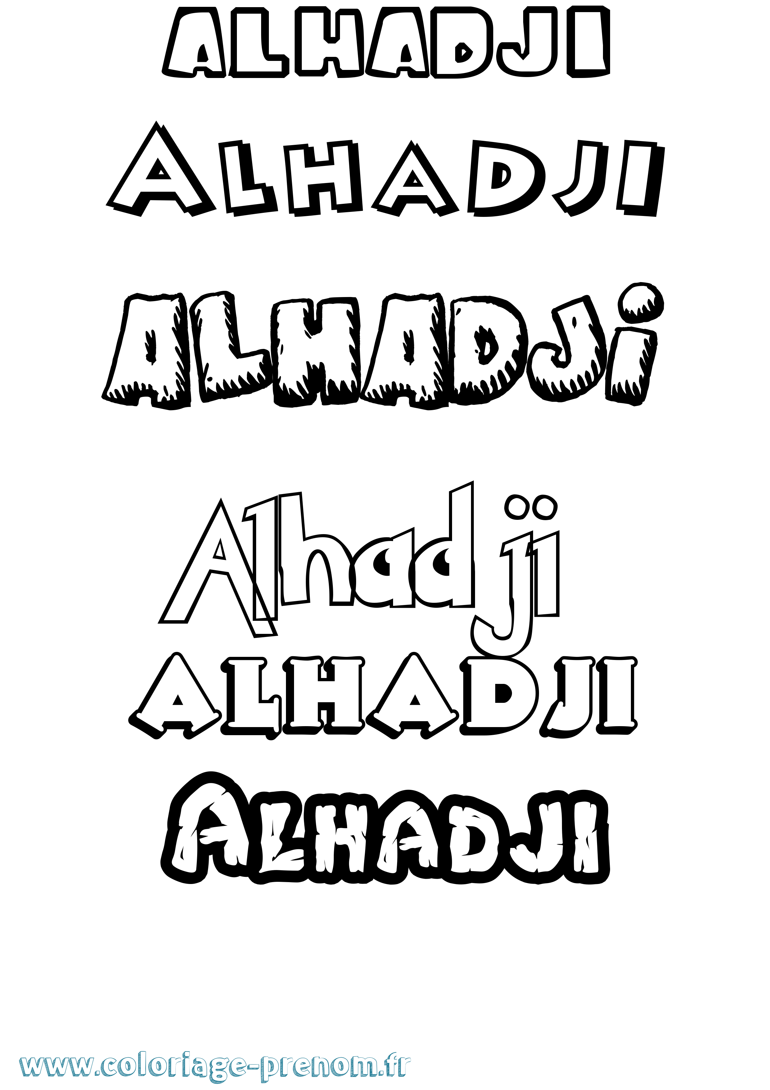 Coloriage Alhadji Dessin Animé Coloriage prénom Alhadji Dessin Animé