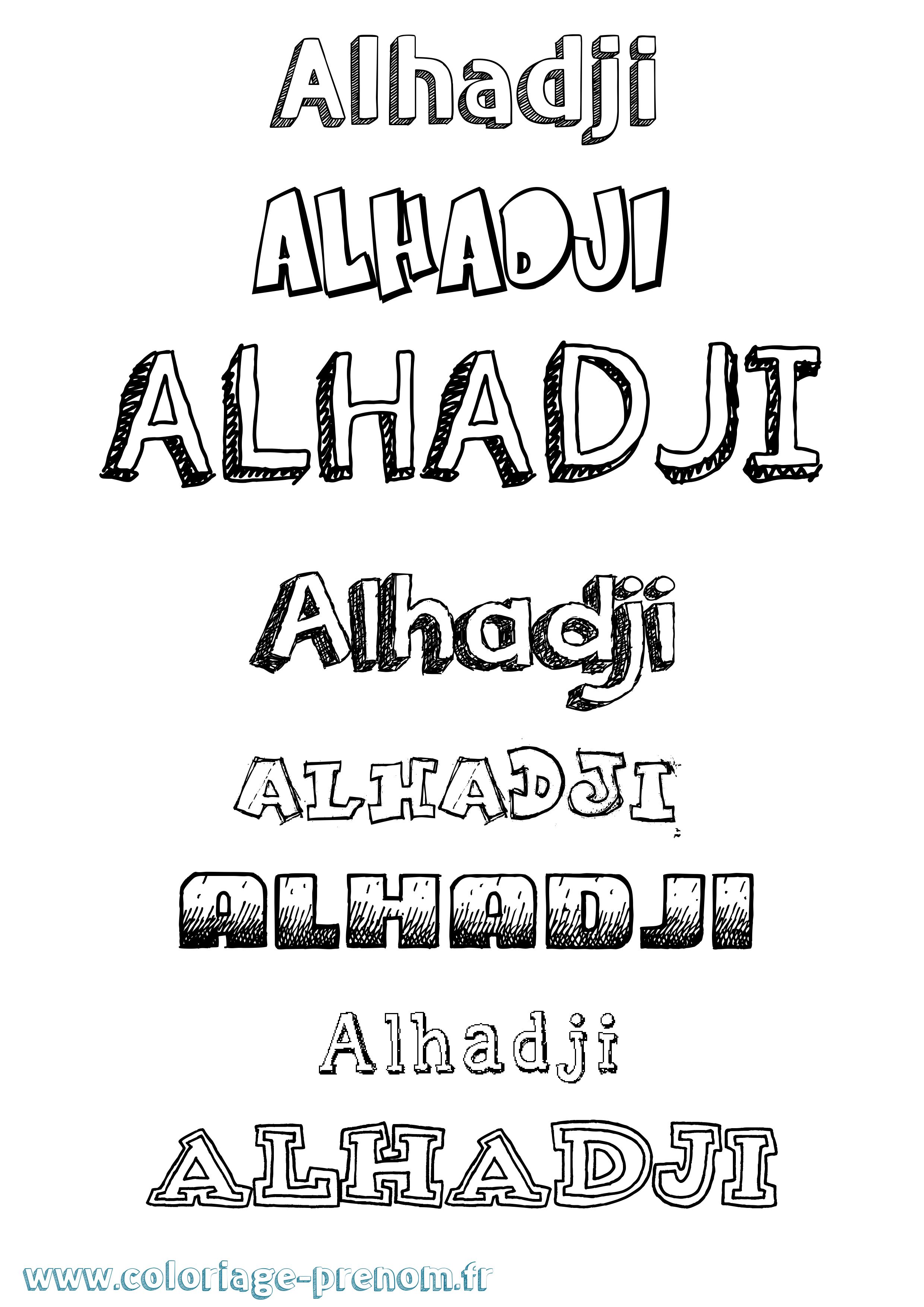 Coloriage Alhadji Dessiné Coloriage prénom Alhadji Dessiné