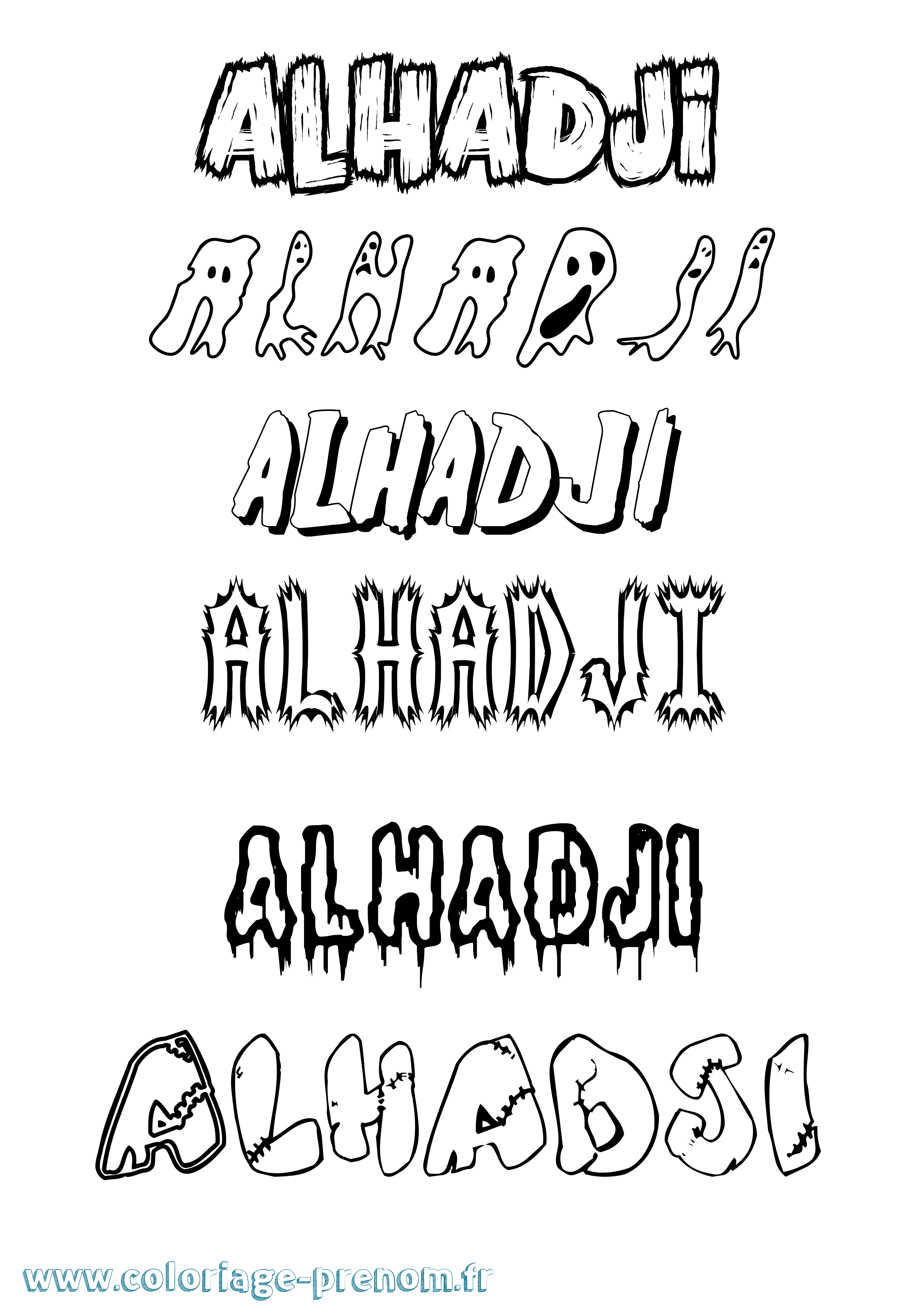 Coloriage Alhadji Frisson Coloriage prénom Alhadji Frisson
