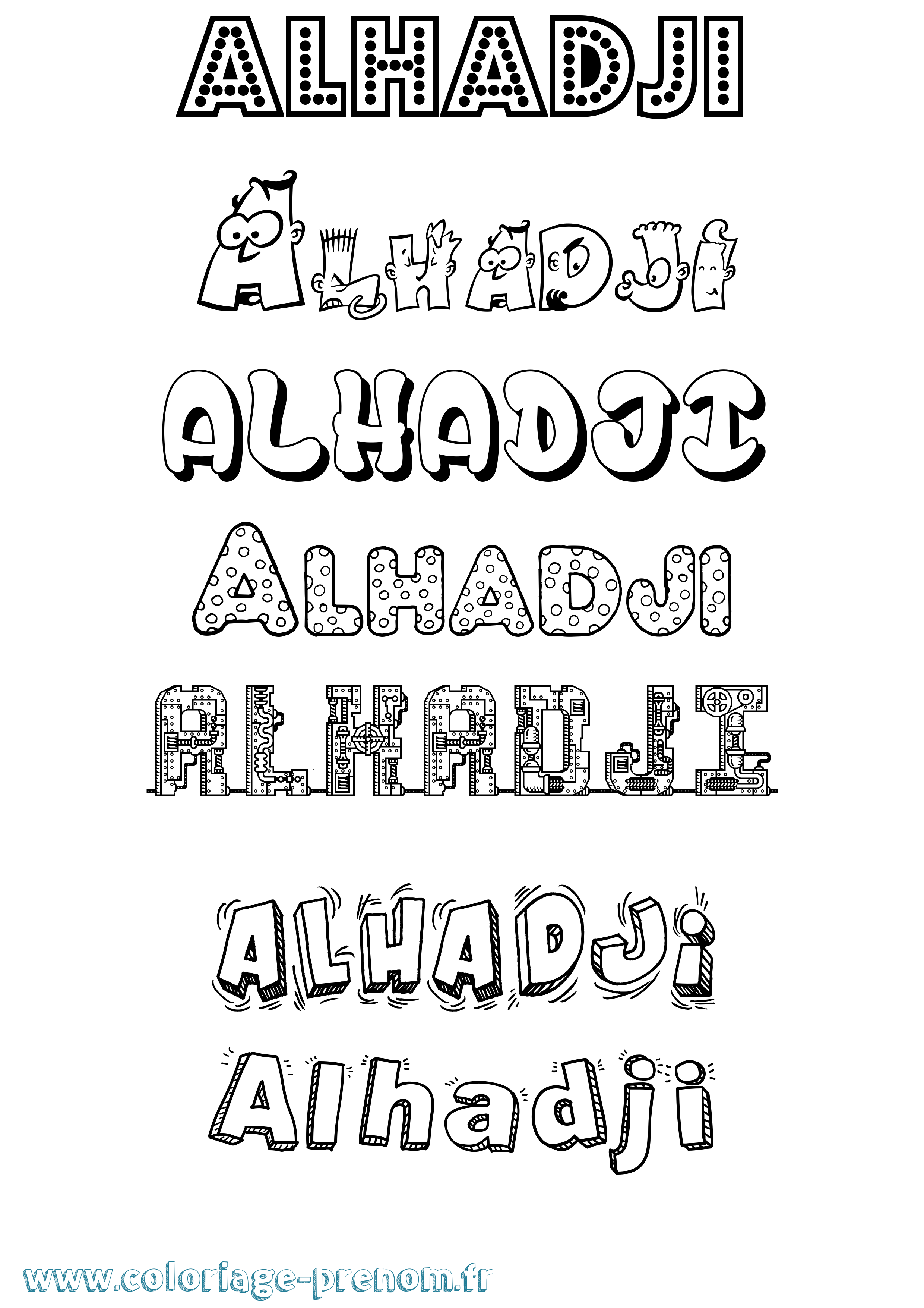 Coloriage Alhadji Fun Coloriage prénom Alhadji Fun